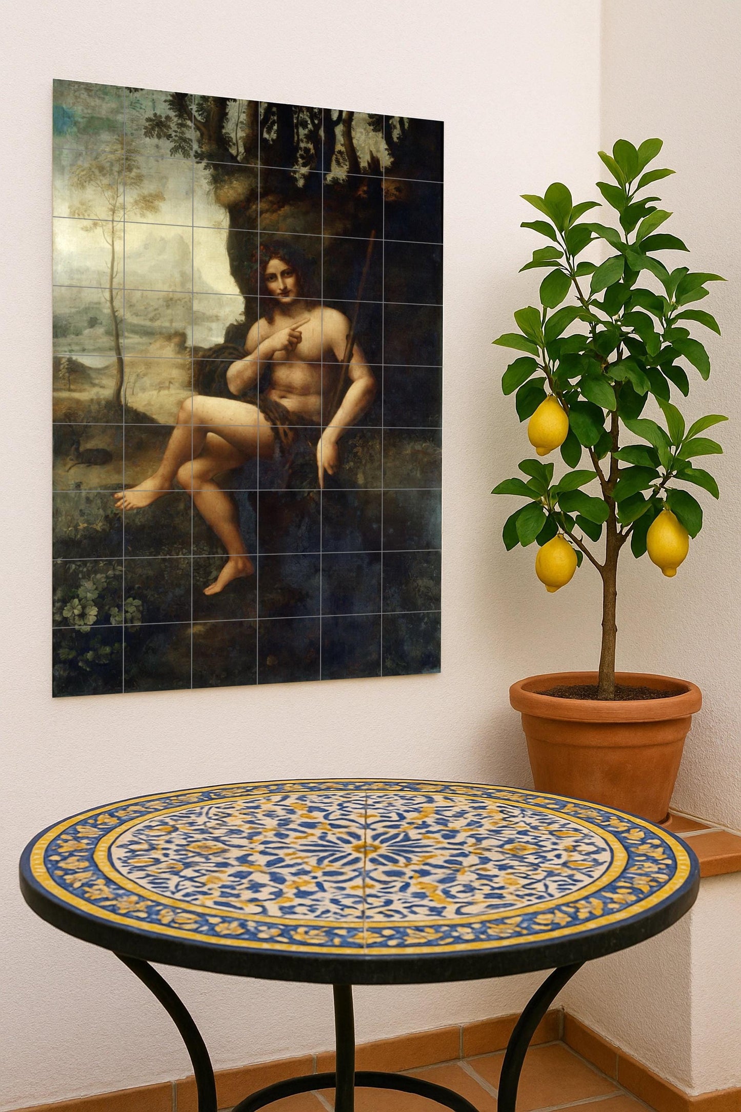Ceramic Tile Mural: Baco — Ornamental Wall Panel