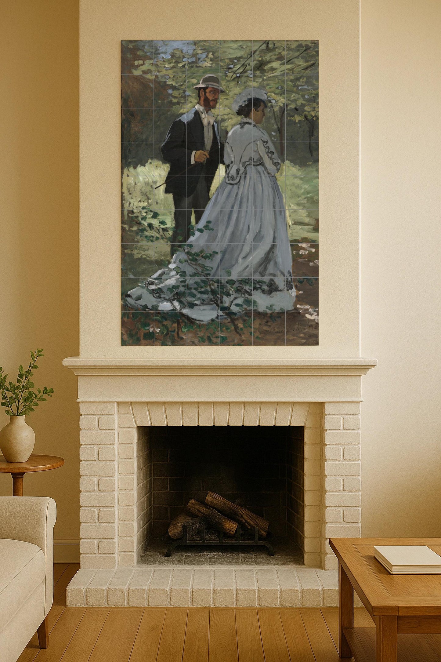 Ceramic Tile Mural: Bazille and Camille — Ornamental Wall Panel