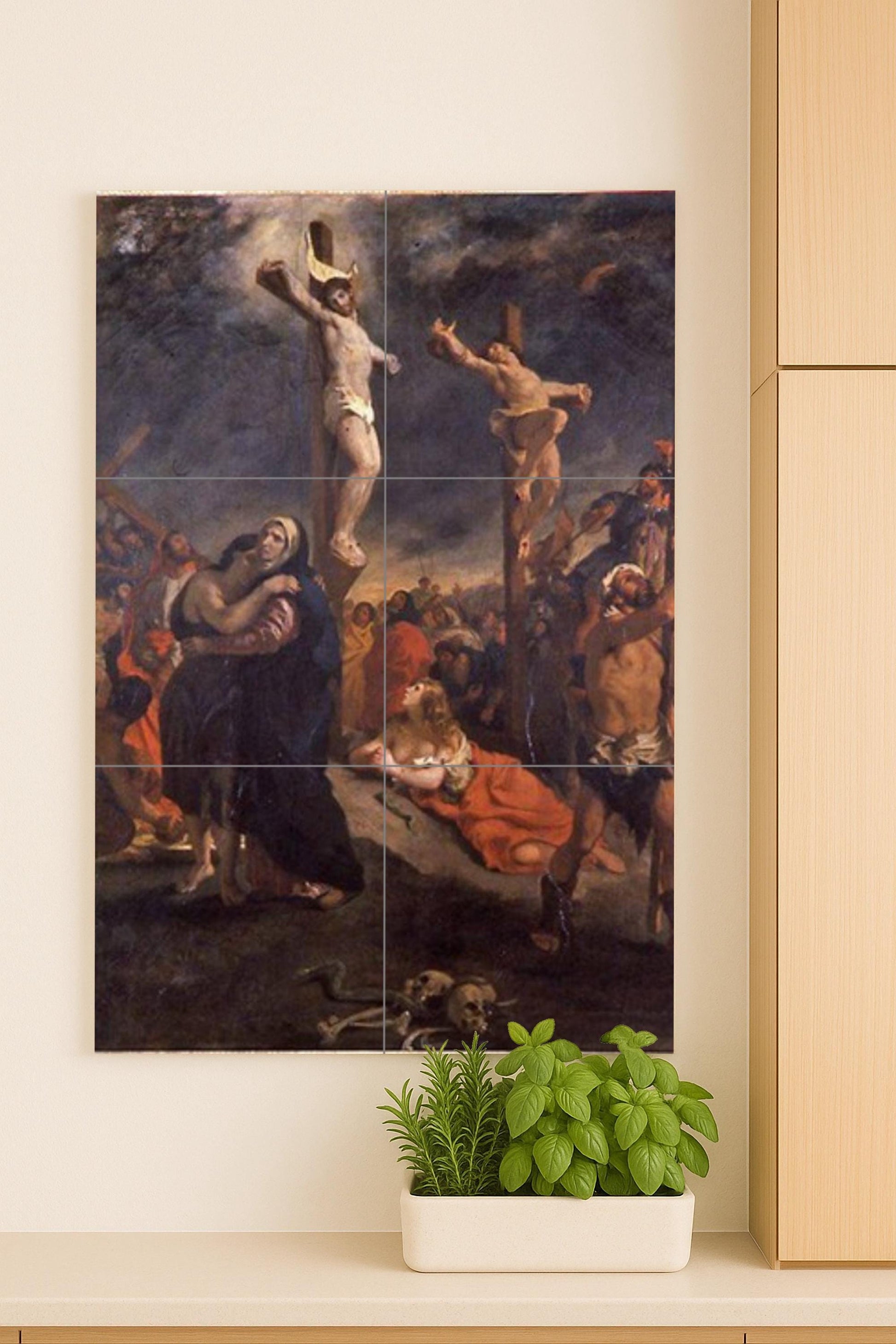 Cerámica de Christ en la Croix · Fresque Céramique — Décor d'Art Populaire