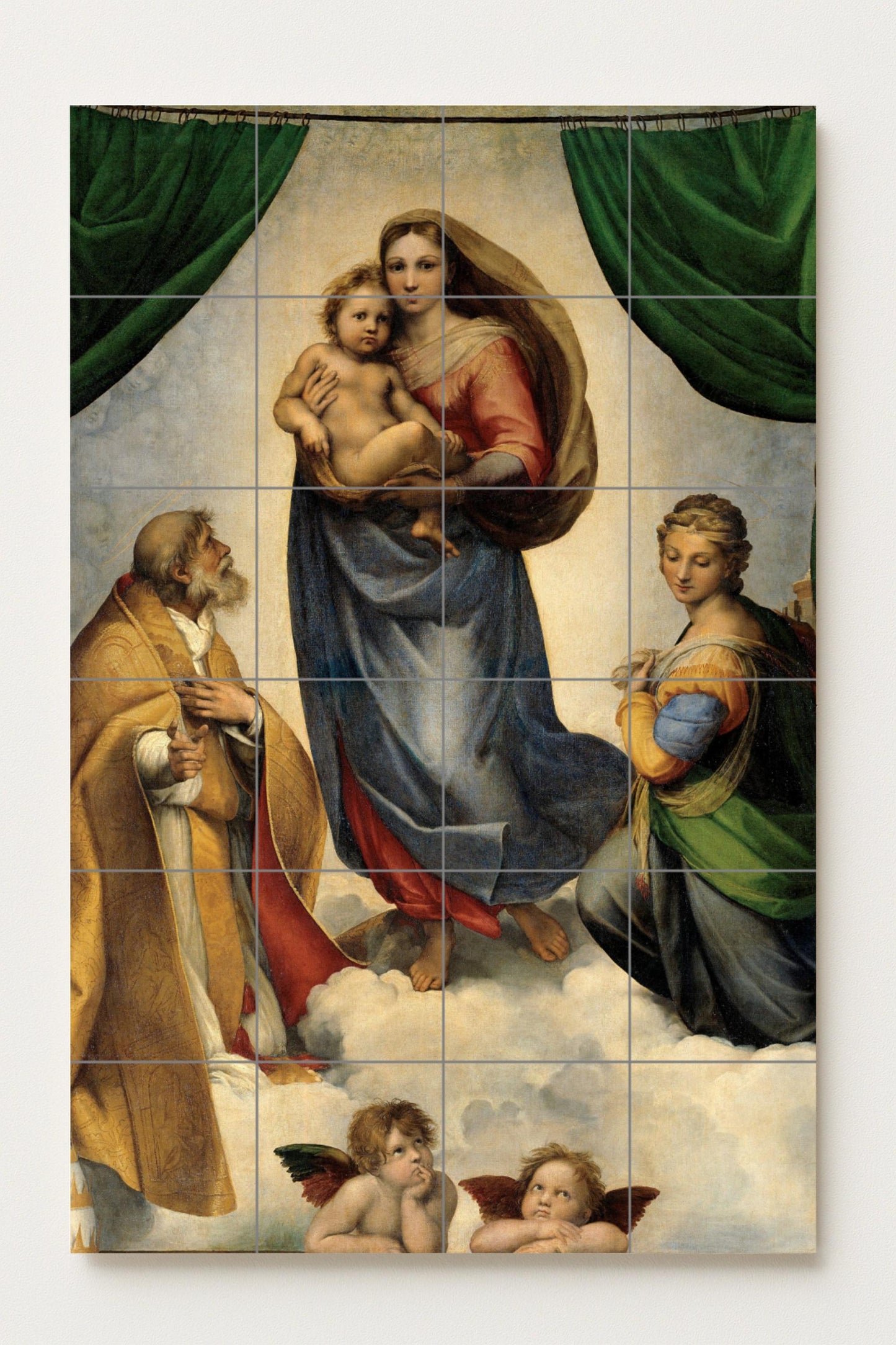 Cerámica di la Vergine Sixtina — Pannello Ornamentale, Arte da Parete in Ceramica