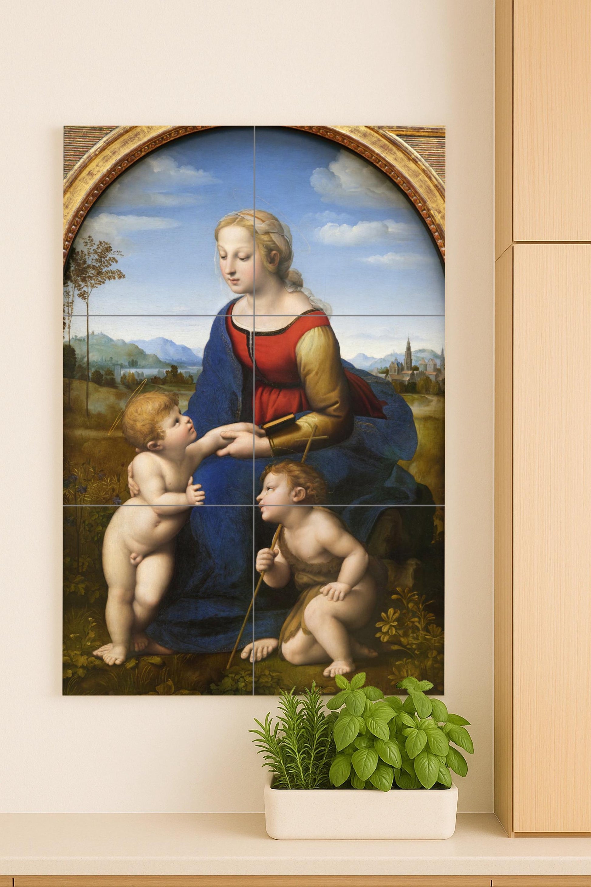 Cerámica von die Madonna von die Prados · Keramik-Wandbild — Volkskunst-Dekor