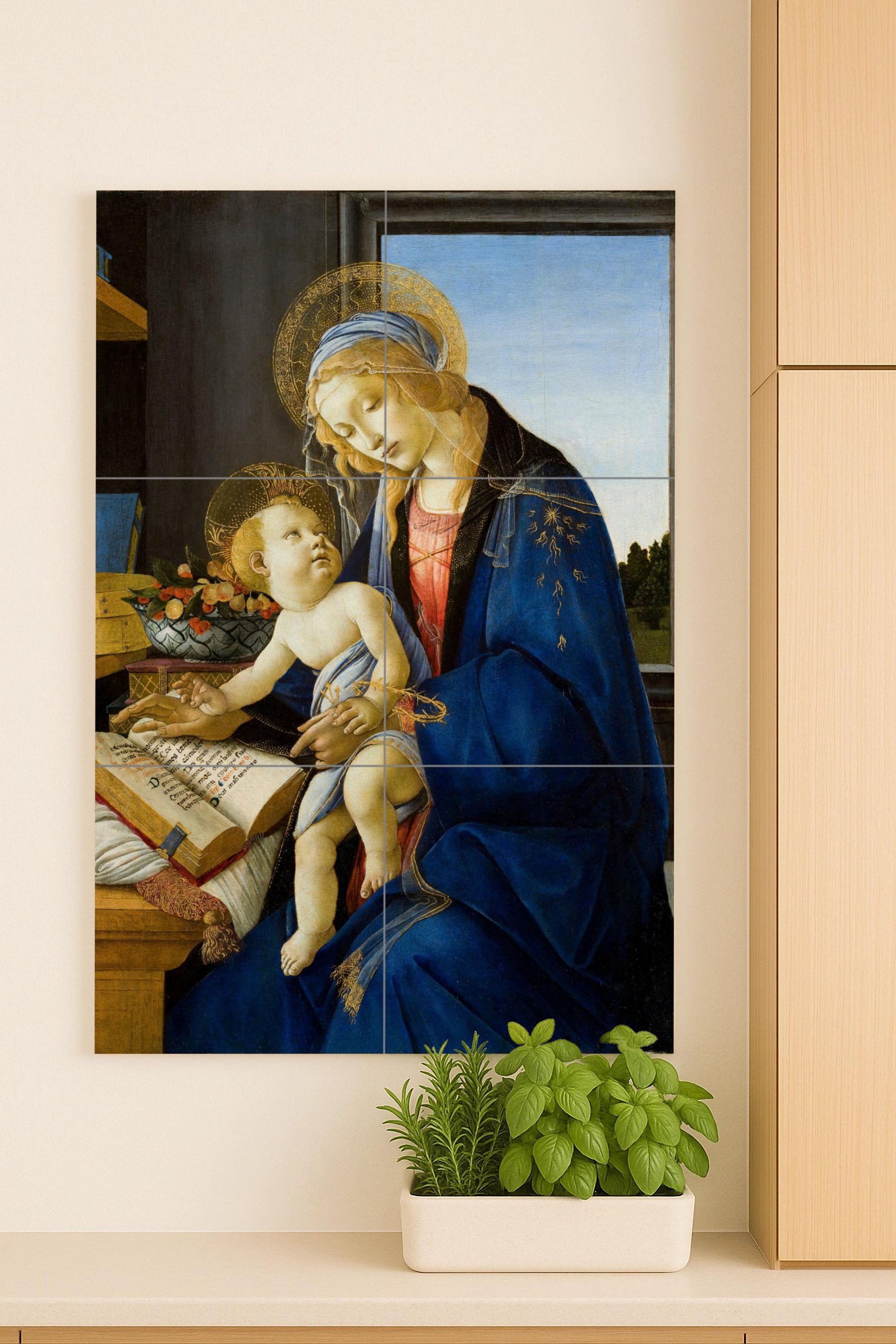 Fresque en Carrelage Vierge du Libro — Art Populaire et Ornemental