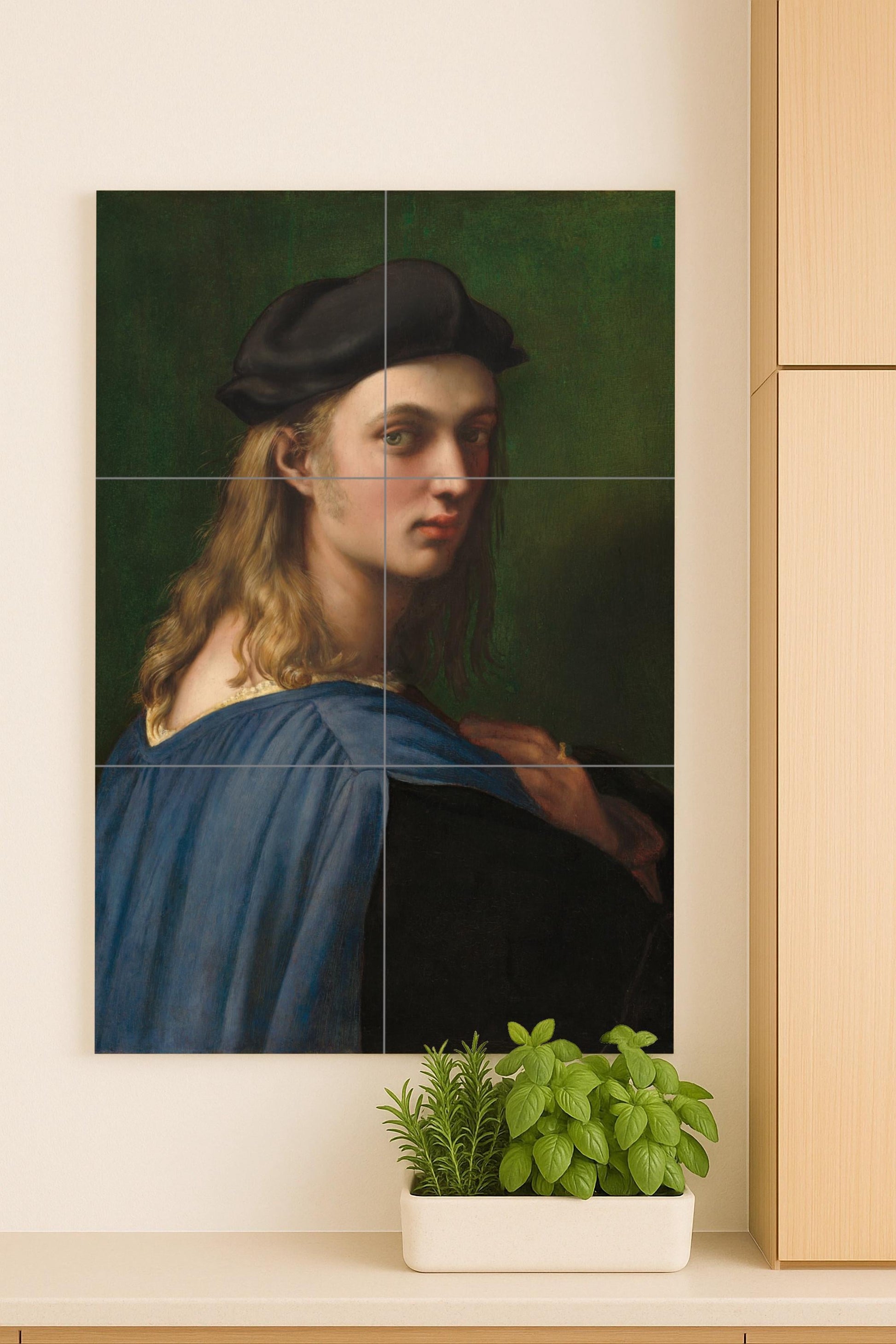 Fresque en Carrelage Portrait de Bindo Altoviti — Panneau Mural Ornemental