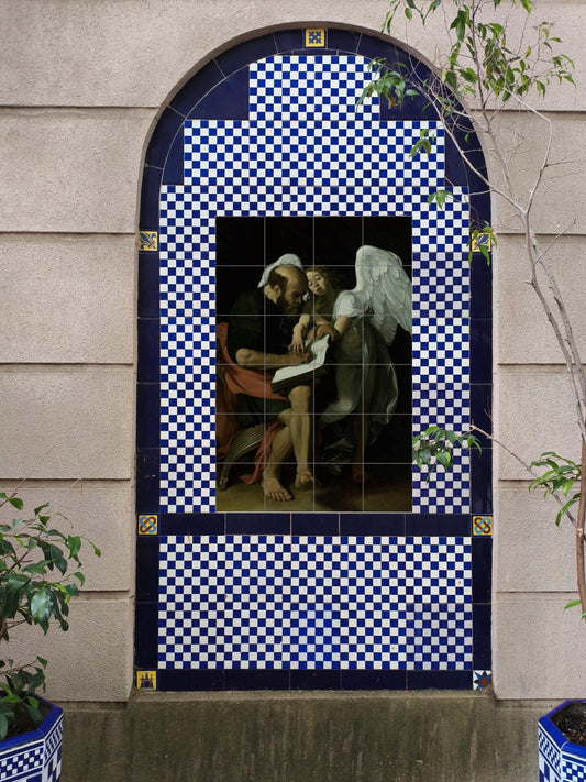 San Mateo and the Angel — Decorative Pattern Mural · Tile Wall Art
