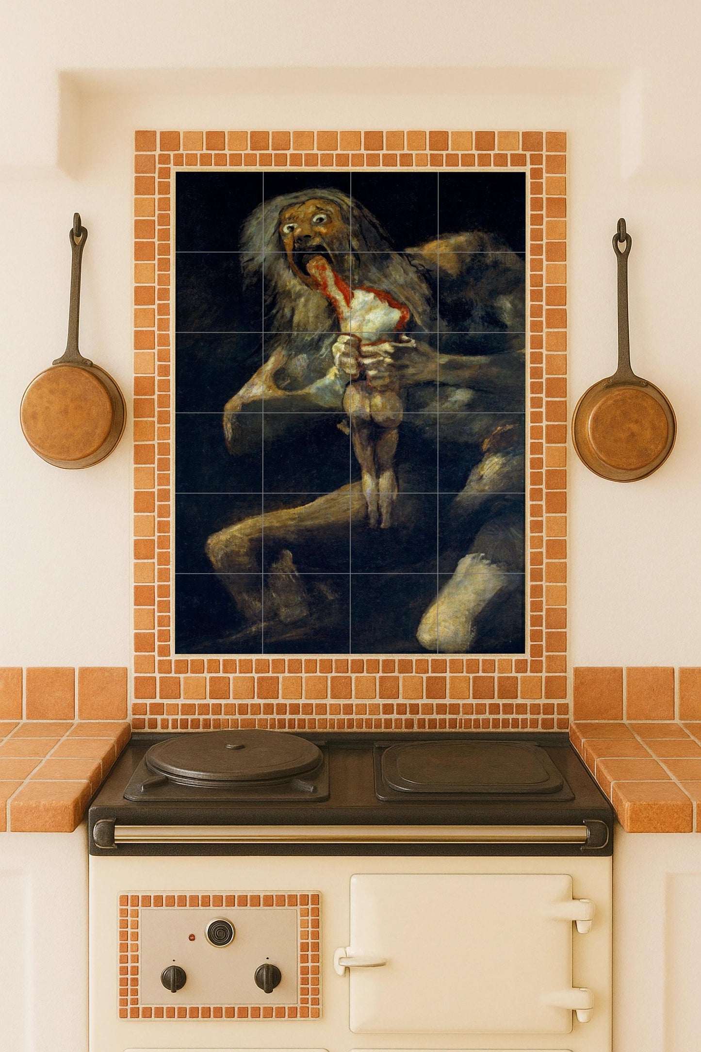 Cerámica "Saturno devorando a su hijo" - Arte mural de Goya — Art Populaire et Ornemental, Art Mural en Céramique