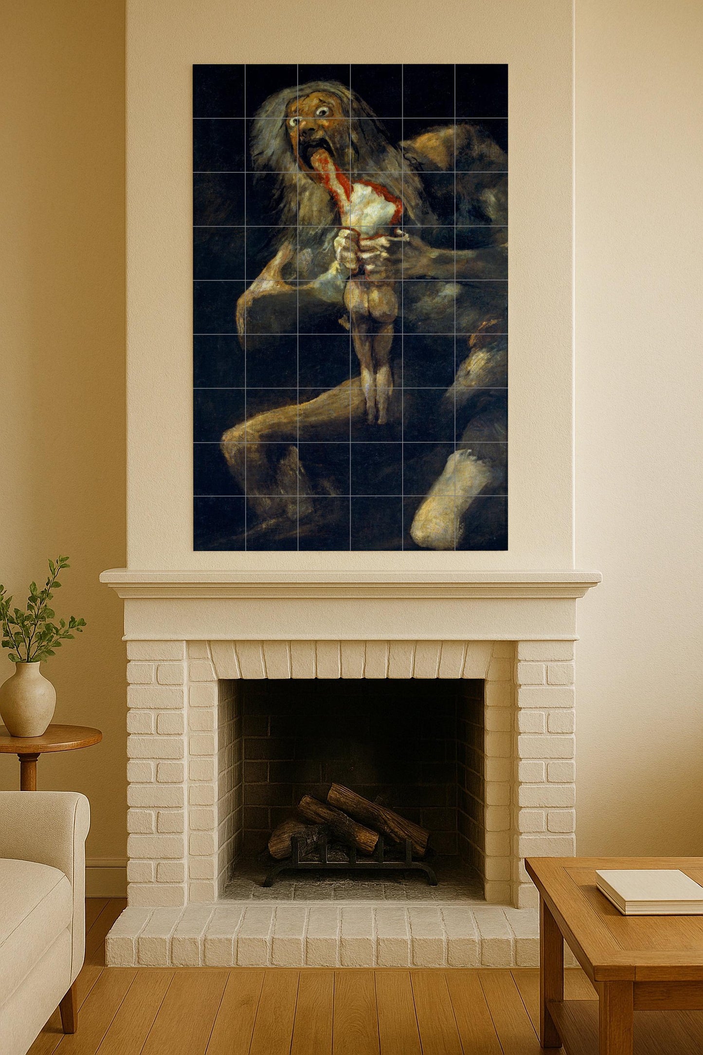Cerámica "Saturno devorando a su hijo" - Arte mural de Goya — Art Populaire et Ornemental, Art Mural en Céramique