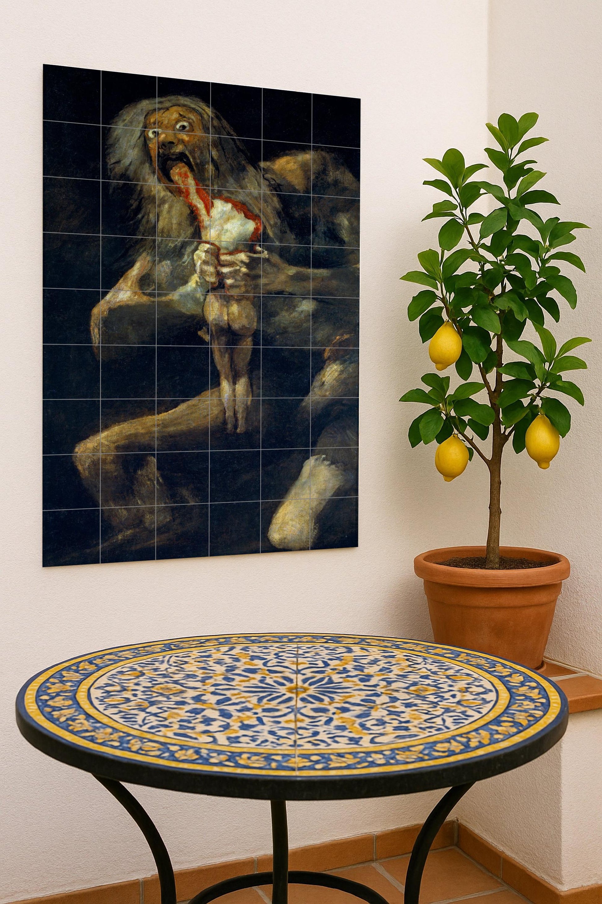 Cerámica "Saturno devorando a su hijo" - Arte mural de Goya — Art Populaire et Ornemental, Art Mural en Céramique
