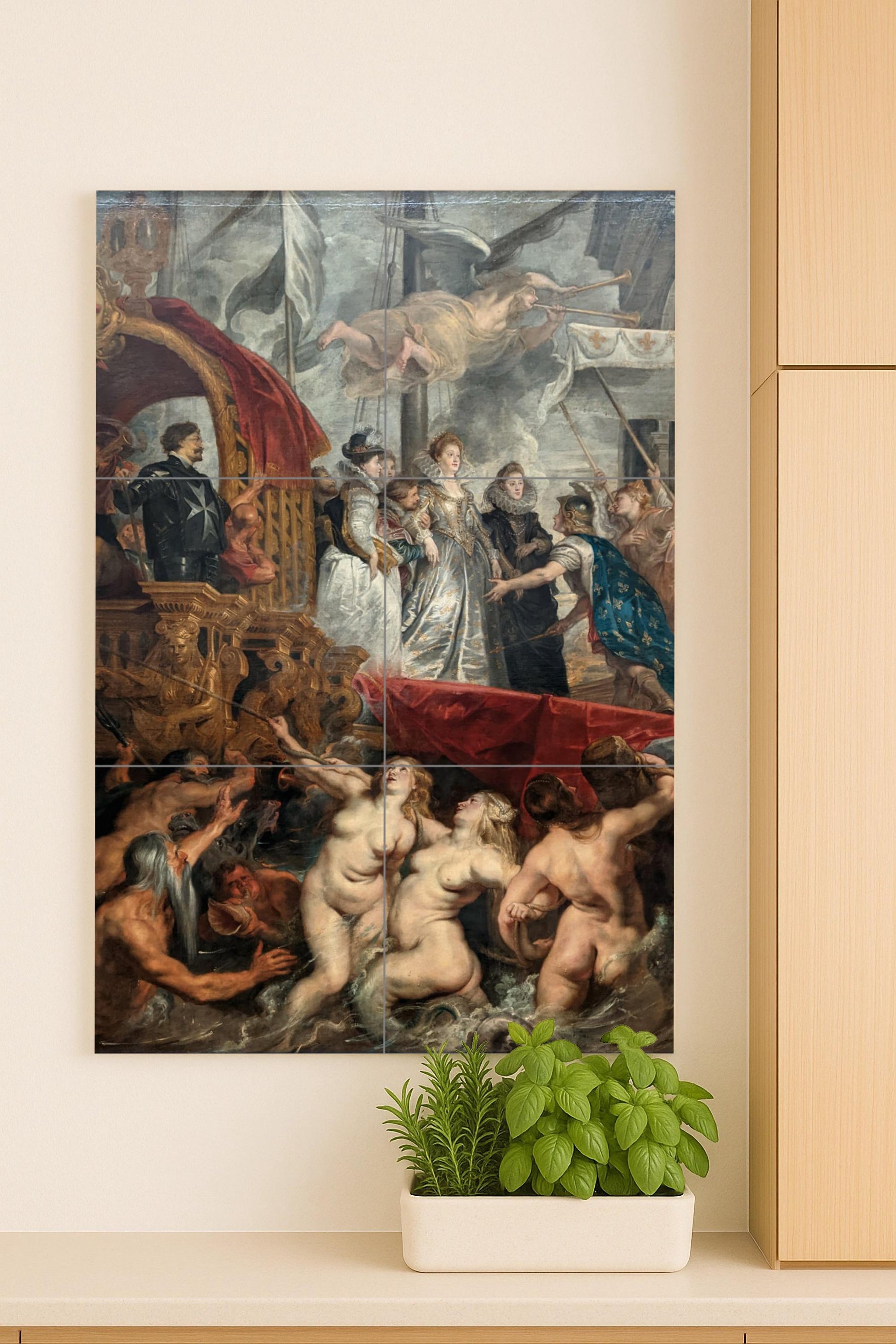 Cerámica "le desembarco de Marie de Médici — Fresque Murale en Carreaux de Céramique · Panneau Mural Ornemental