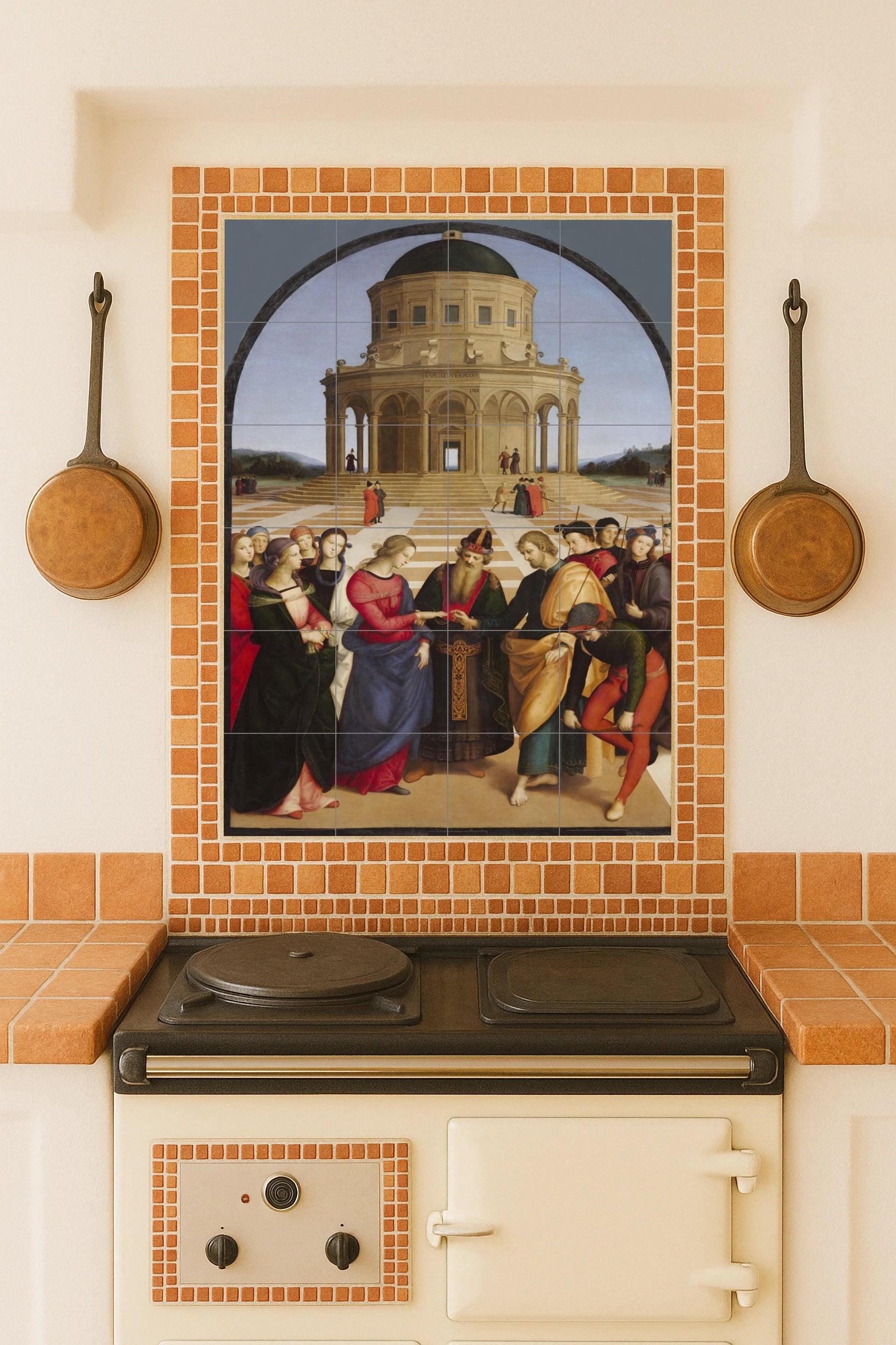 Fliesenbild Cerámica "der matrimonio von die Madonna — Volkskunst & Ornament