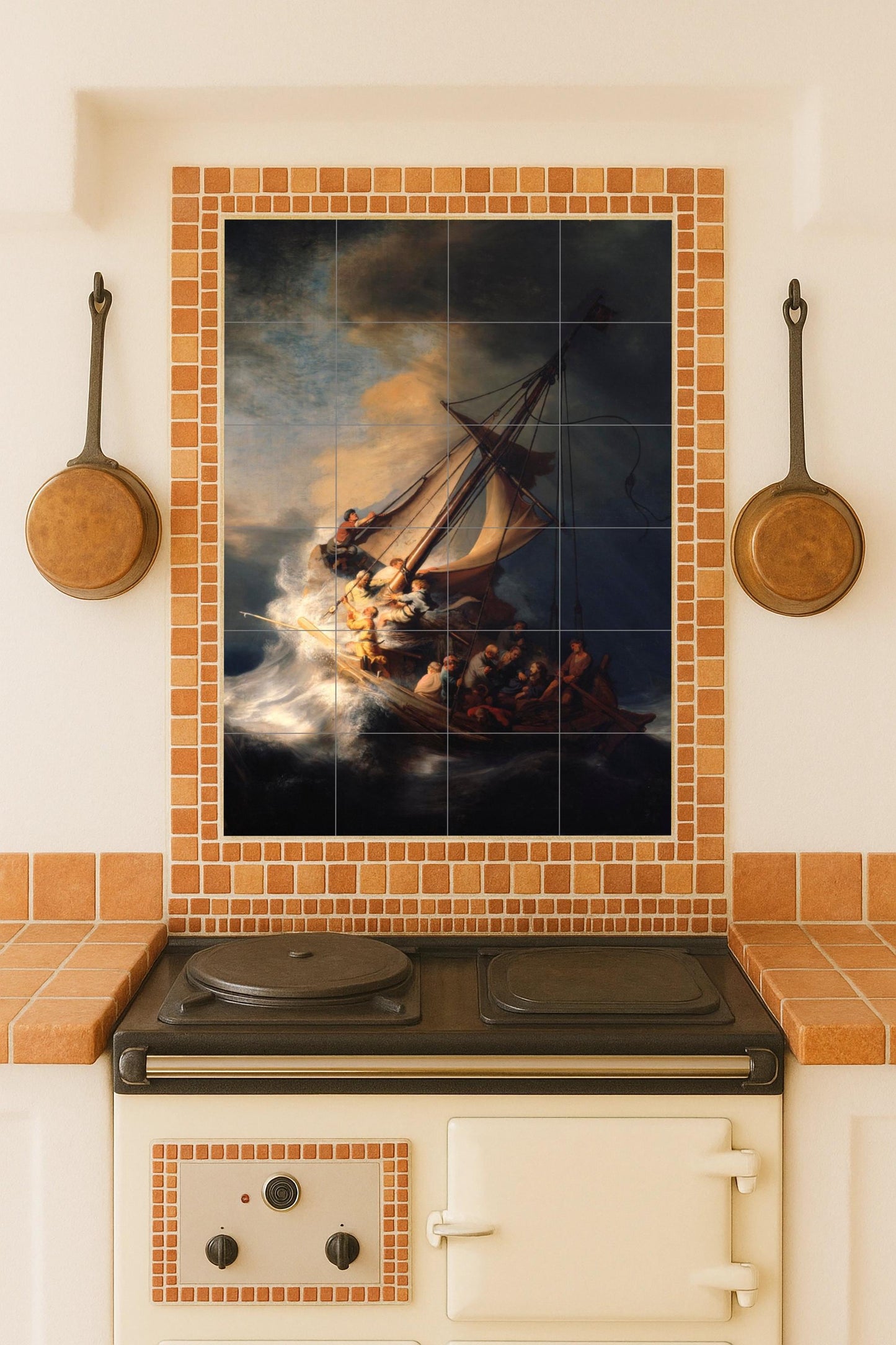 "la tormenta in il Mare di Galilea — Murale in Piastrelle di Ceramica · Pannello Ornamentale