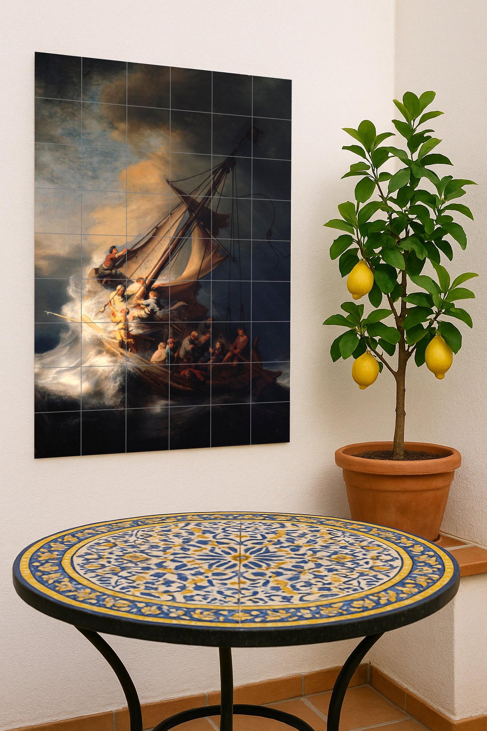 "la tormenta in il Mare di Galilea — Murale in Piastrelle di Ceramica · Pannello Ornamentale