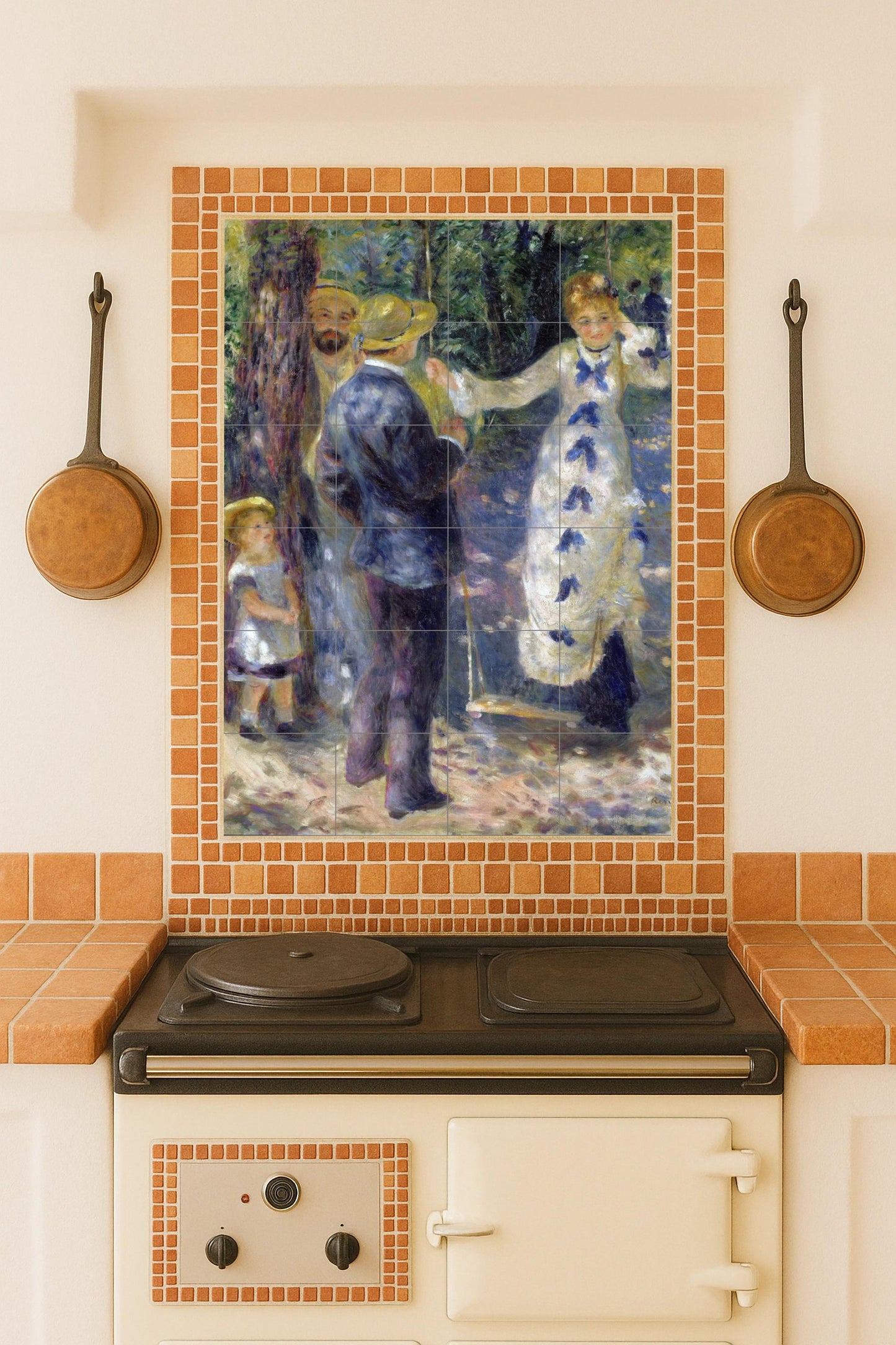 El mural de azulejos de cerámica El Columpio