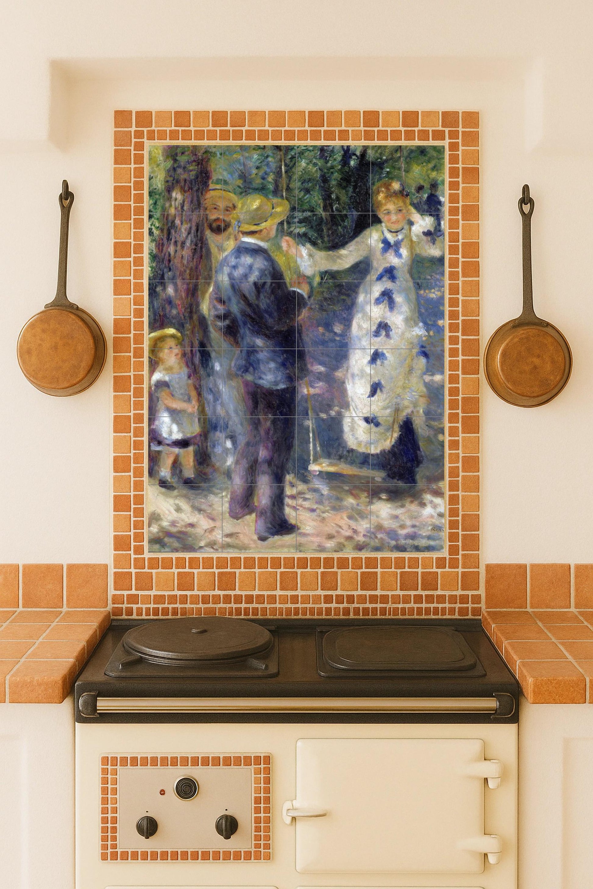 El mural de azulejos de cerámica El Columpio