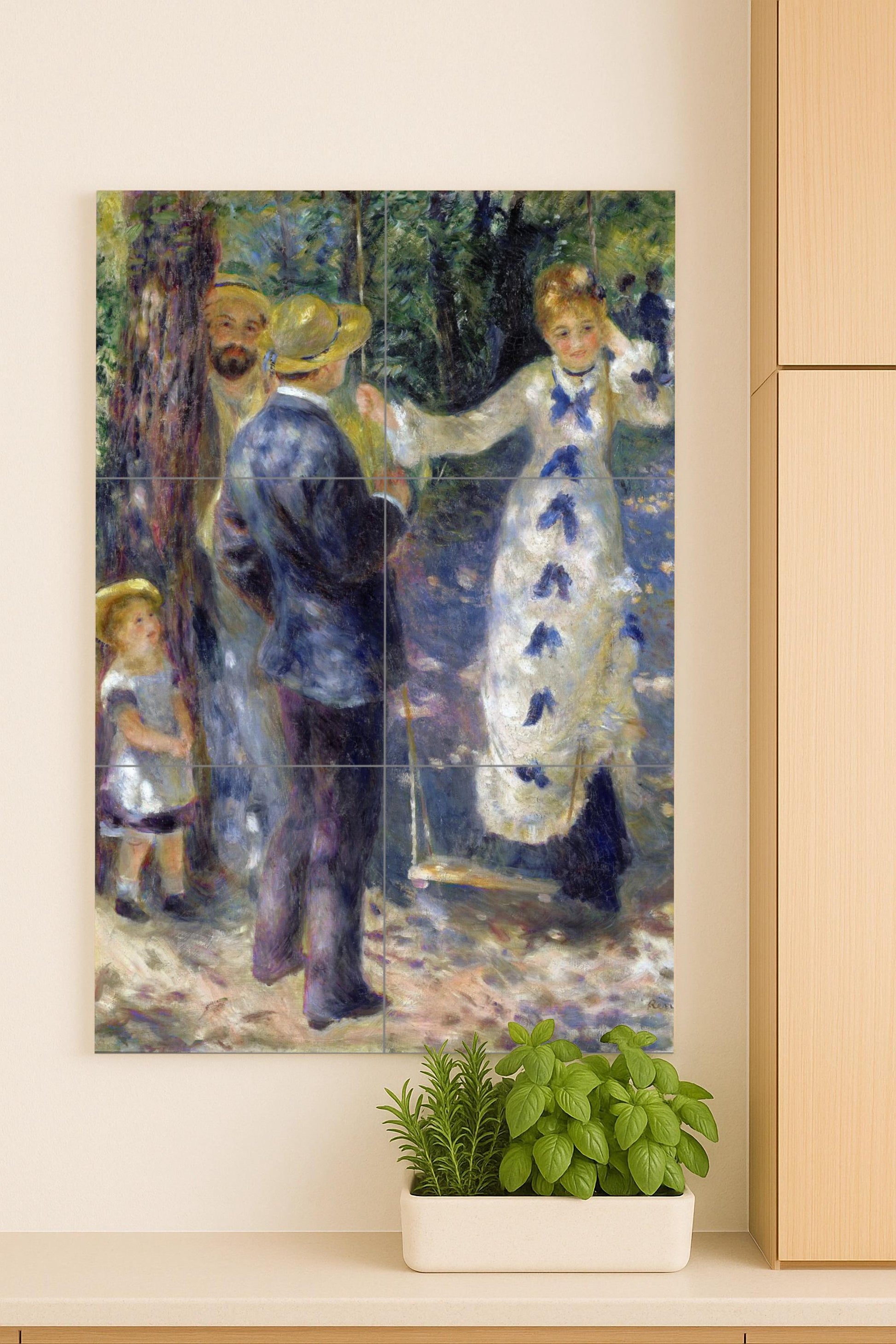 El mural de azulejos de cerámica El Columpio