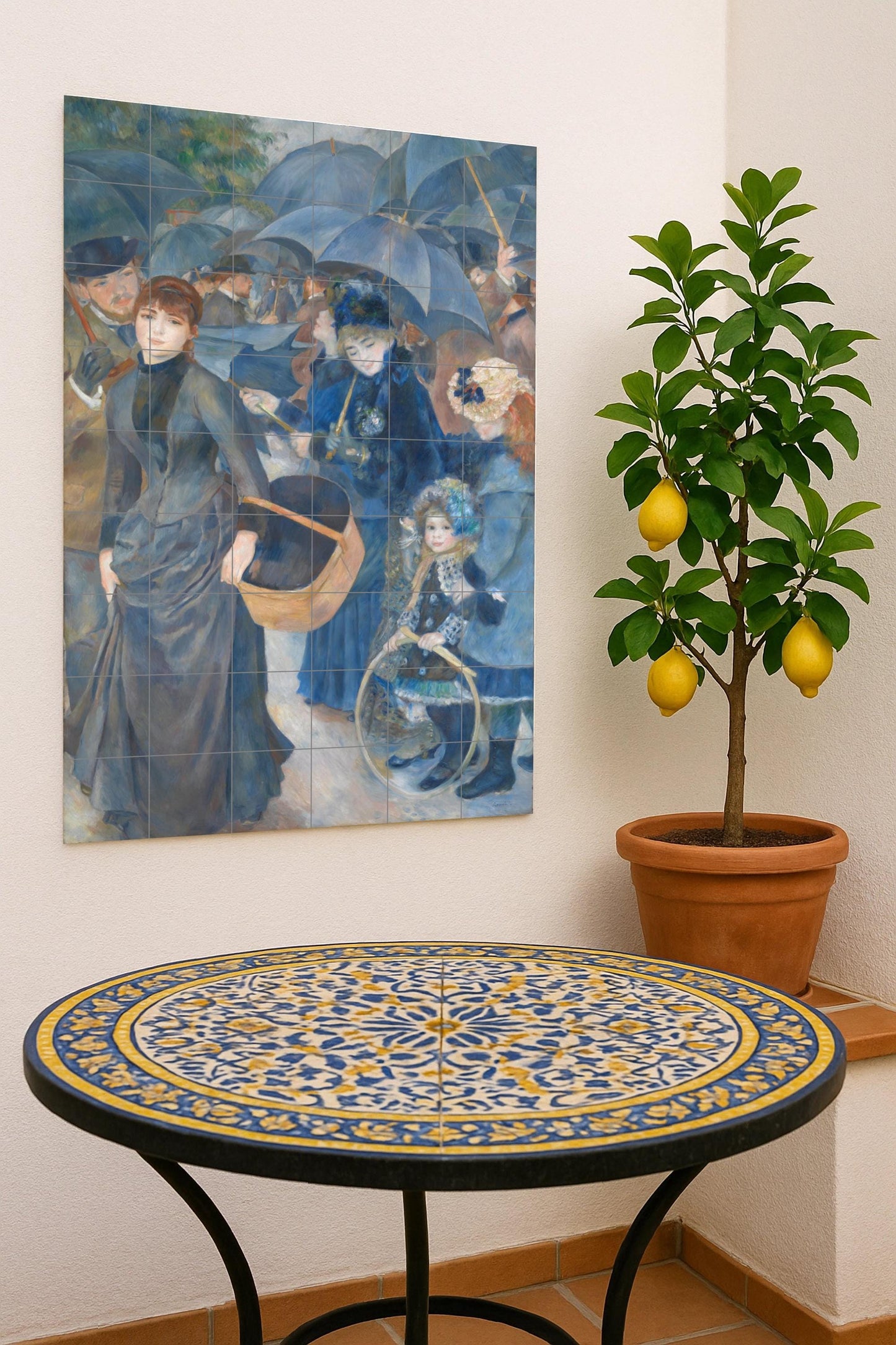 Ceramic Tile Mural: "the paraguas — Folk & Ornamental Art