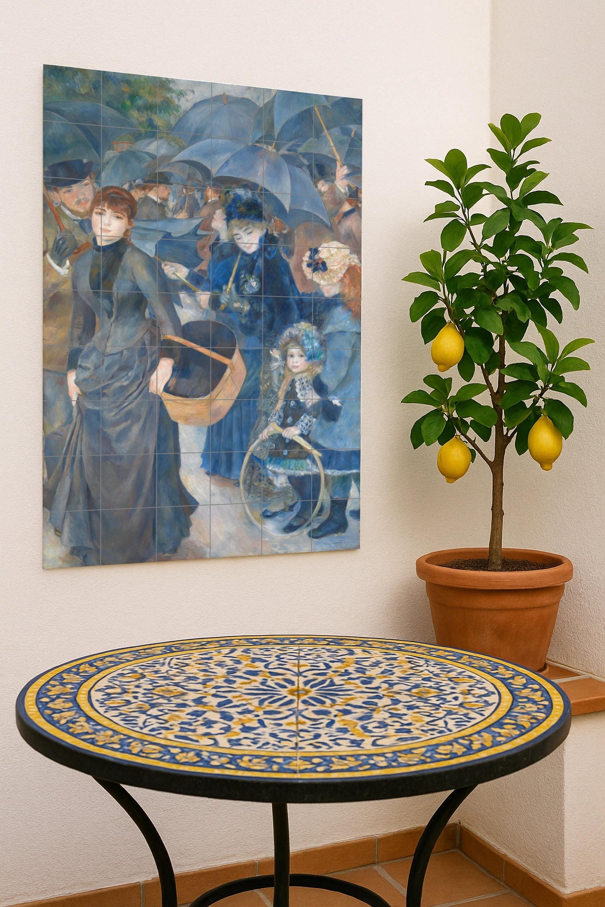 Ceramic Tile Mural: "the paraguas — Folk & Ornamental Art