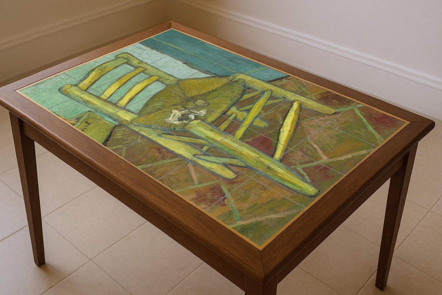 Murale in Piastrelle Cerámica "la silla di Van Gogh — Decoro d'Arte Popolare