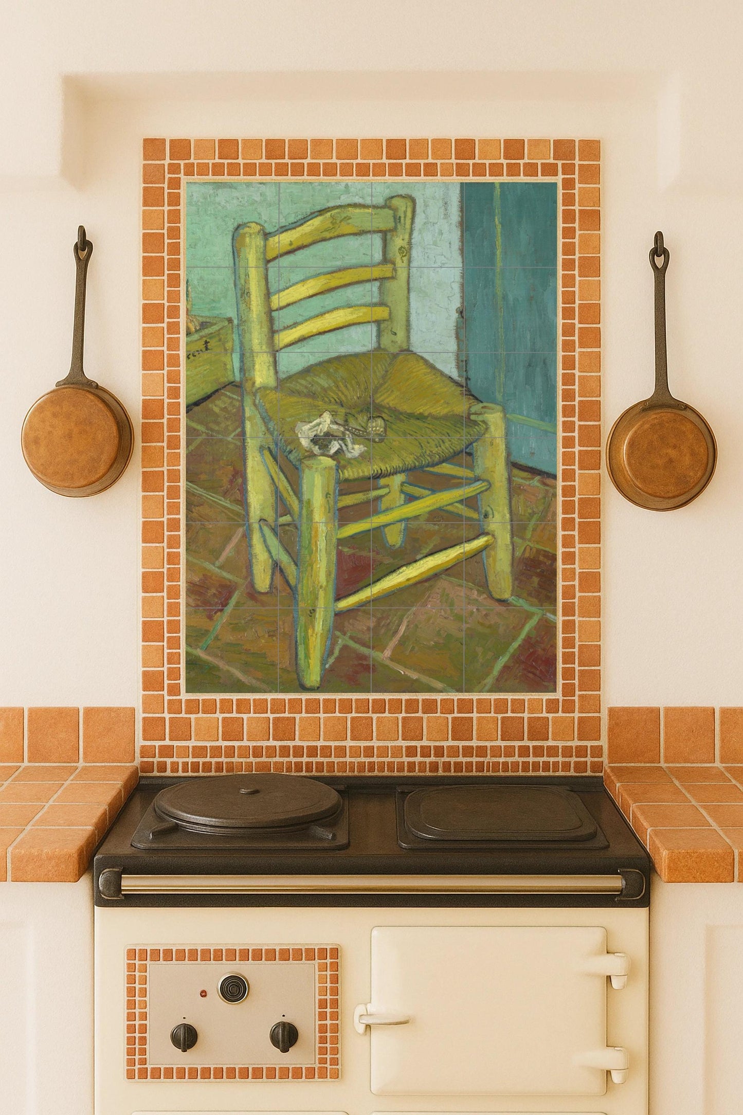 Murale in Piastrelle Cerámica "la silla di Van Gogh — Decoro d'Arte Popolare
