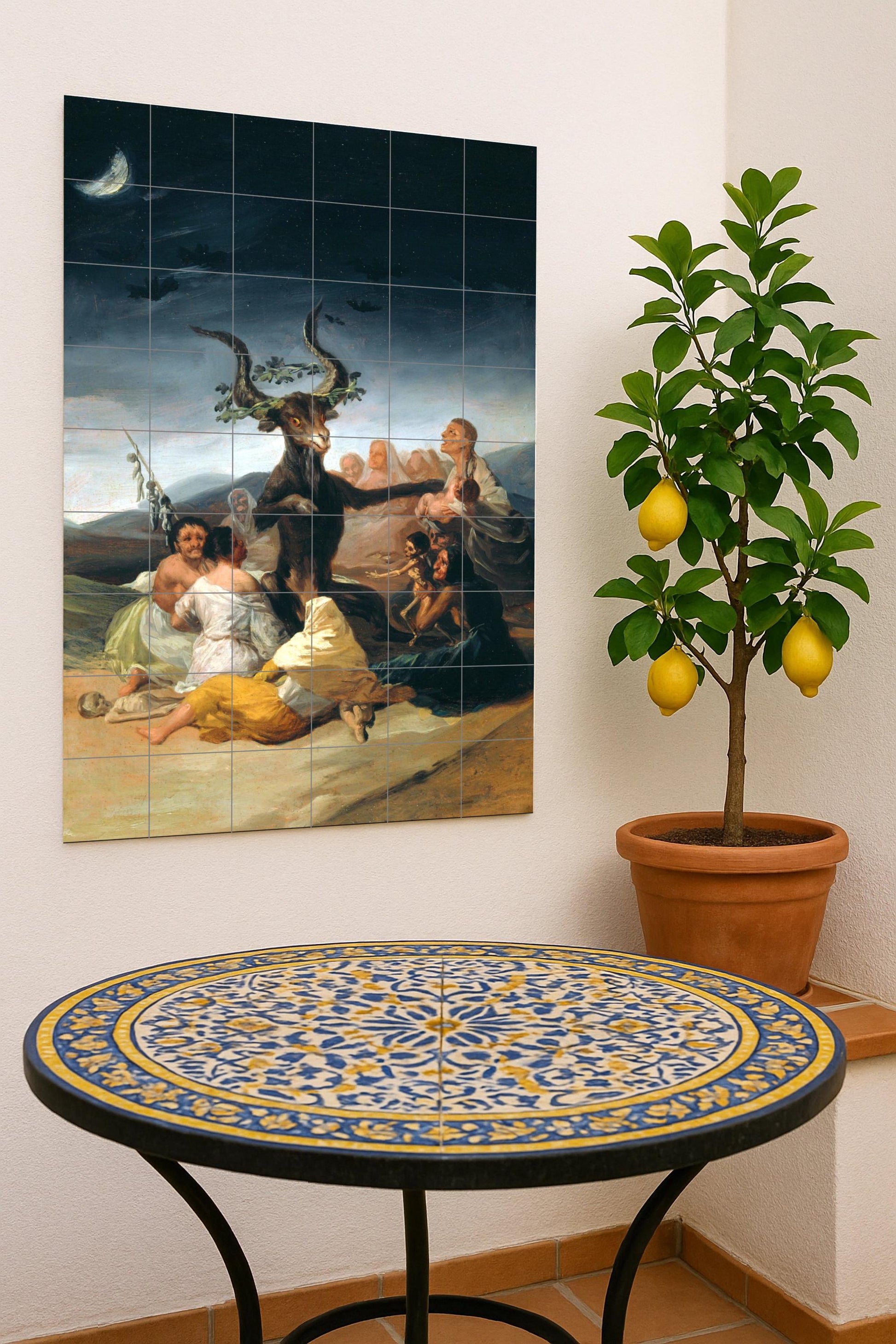 "Aquelarre of Bruges" - Art Mural — Ornamental Wall Panel · Tile Wall Art