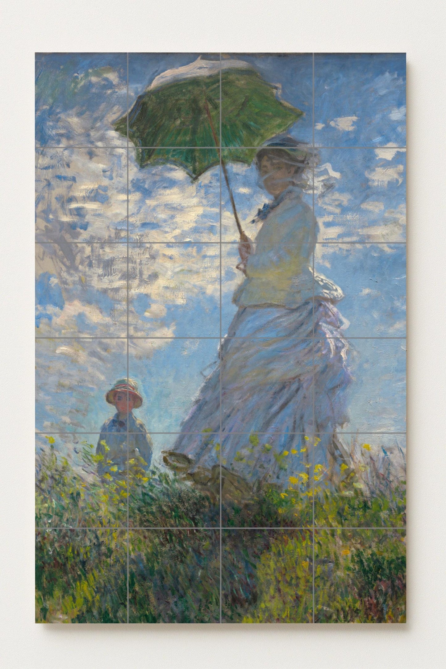 Cerámica "Donna con sombrilla — Murale in Piastrelle di Ceramica · Pannello Ornamentale
