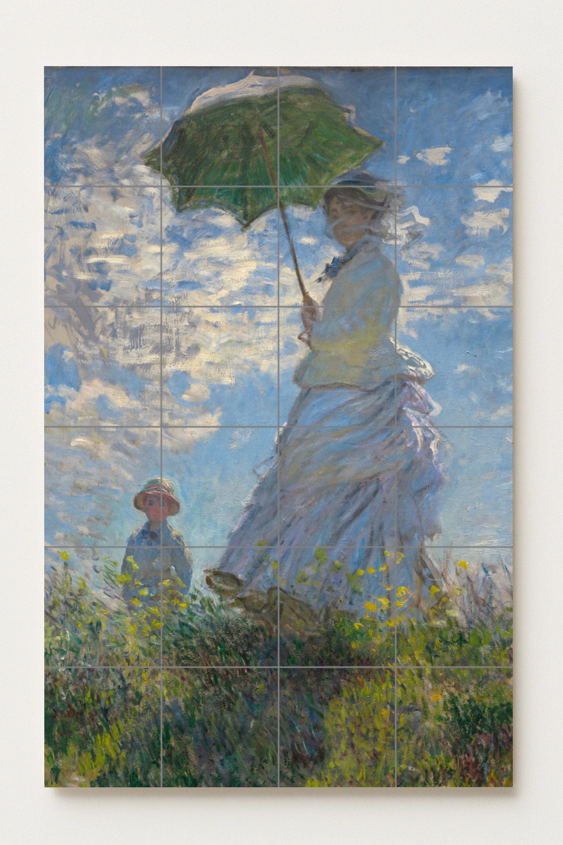 Cerámica "Donna con sombrilla — Murale in Piastrelle di Ceramica · Pannello Ornamentale