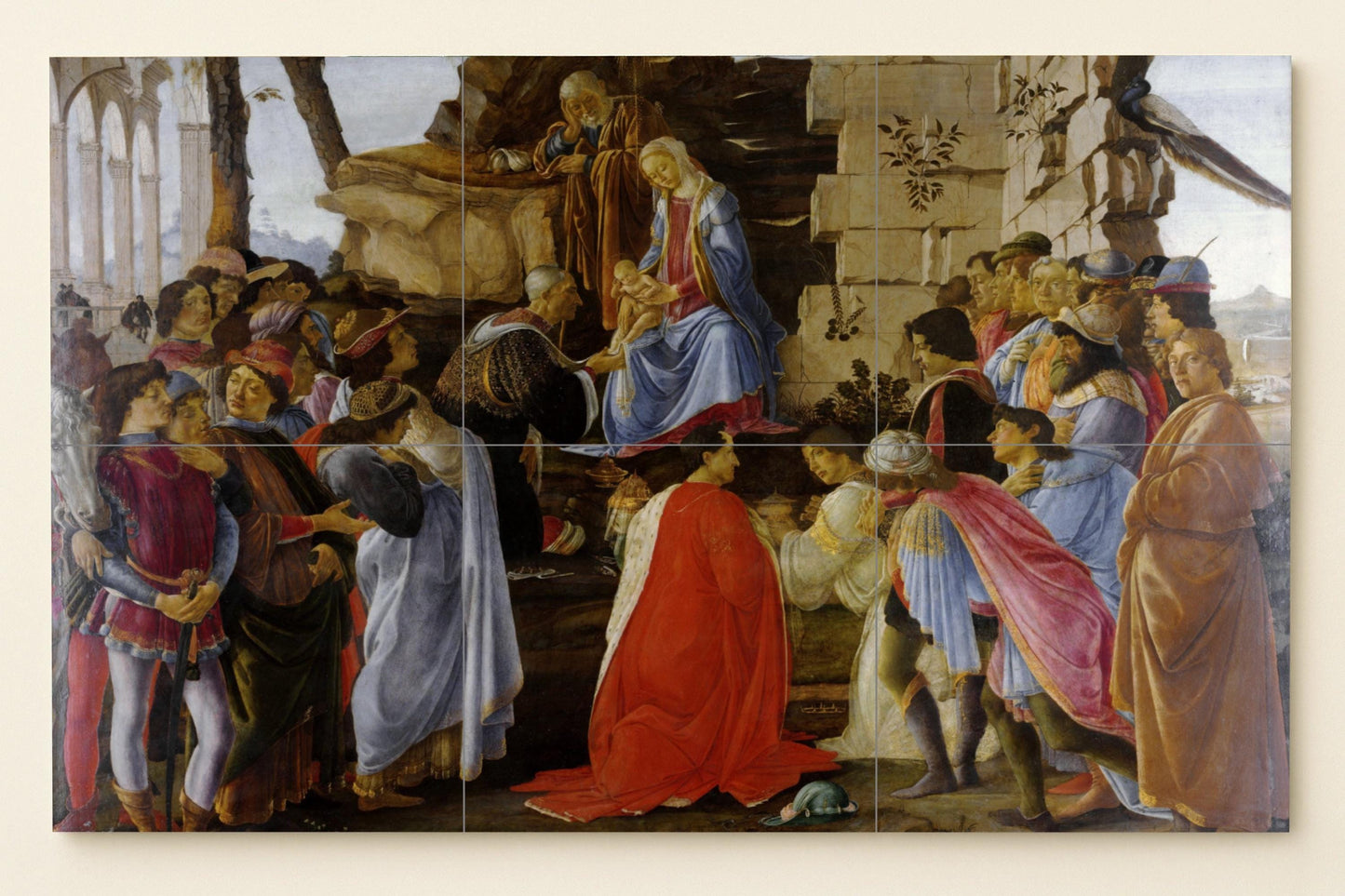 Adoration de les Reyes Mages — Fresque Murale en Carreaux de Céramique · Art Populaire et Ornemental