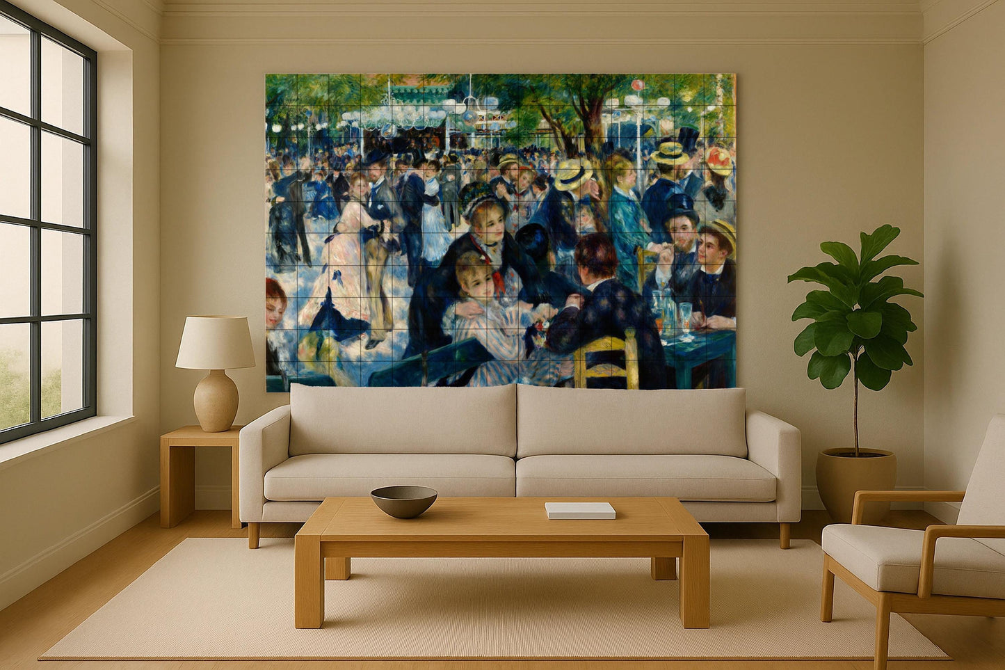 Tanz in Le Moulin von die Galette — Volkskunst & Ornament, Wandkunst aus Keramikfliesen
