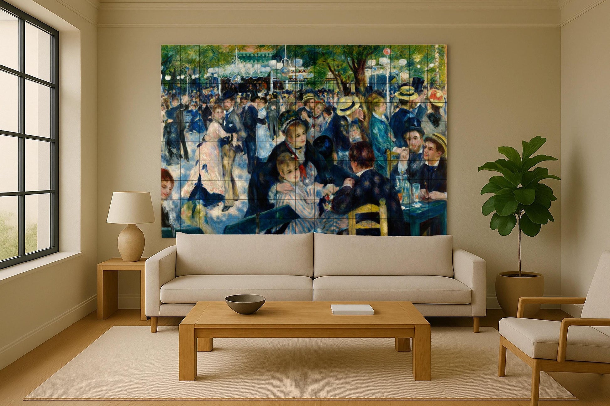 Tanz in Le Moulin von die Galette — Volkskunst & Ornament, Wandkunst aus Keramikfliesen