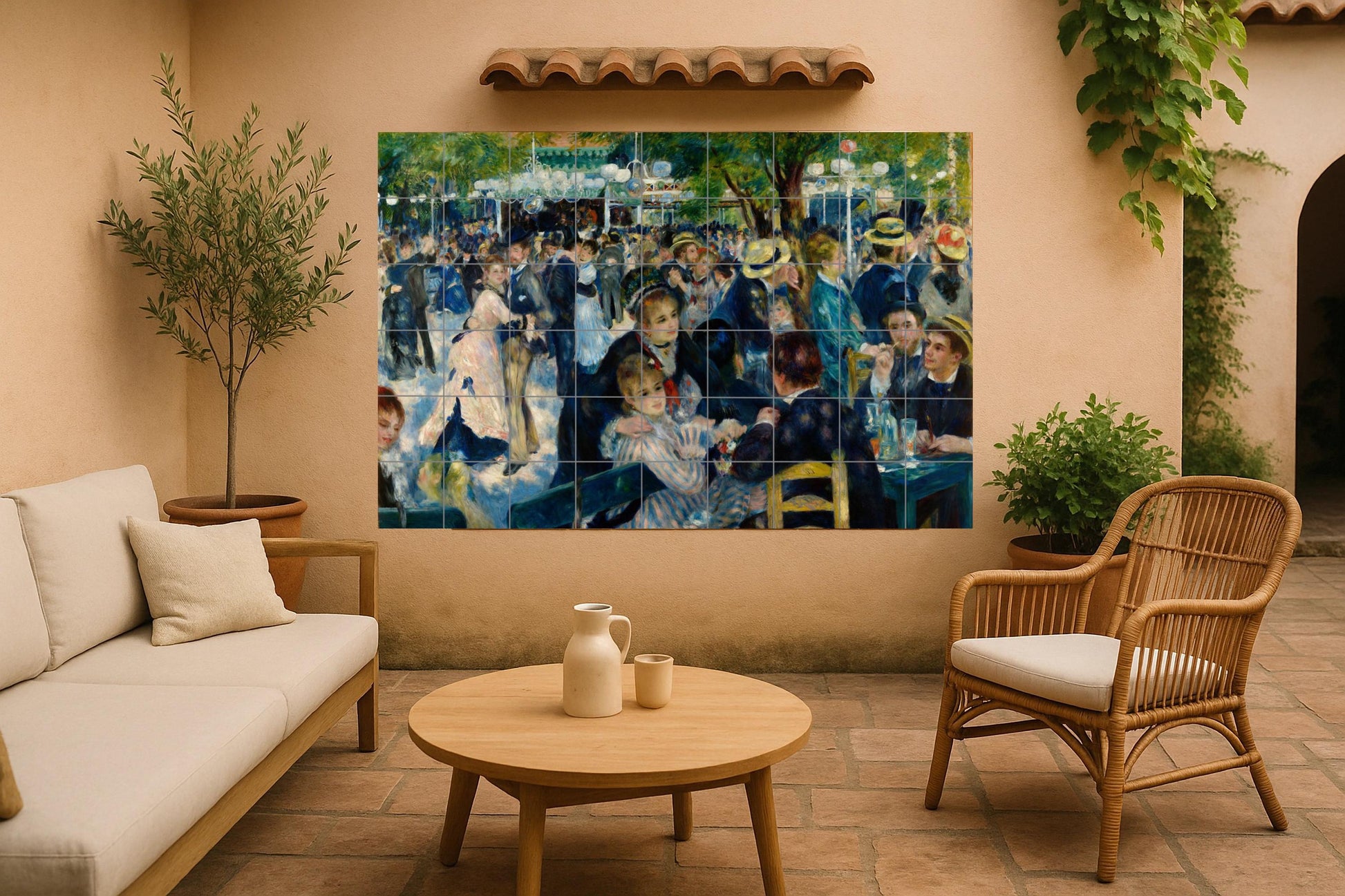 Tanz in Le Moulin von die Galette — Volkskunst & Ornament, Wandkunst aus Keramikfliesen