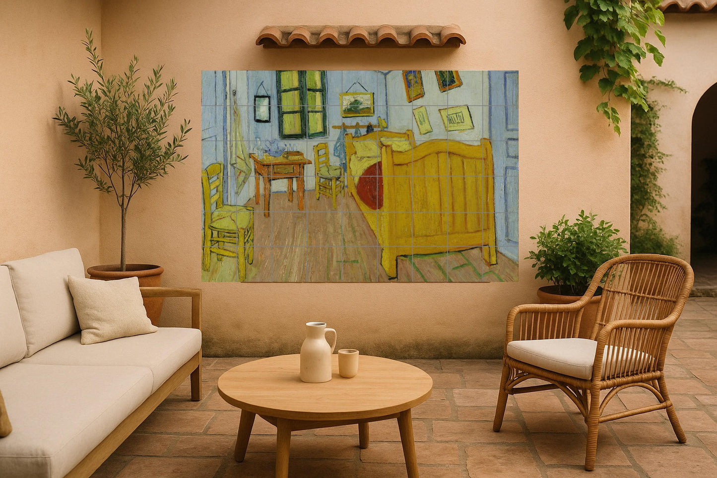 In un dormitorio di Arles · Murale Ceramico — Pannello Ornamentale