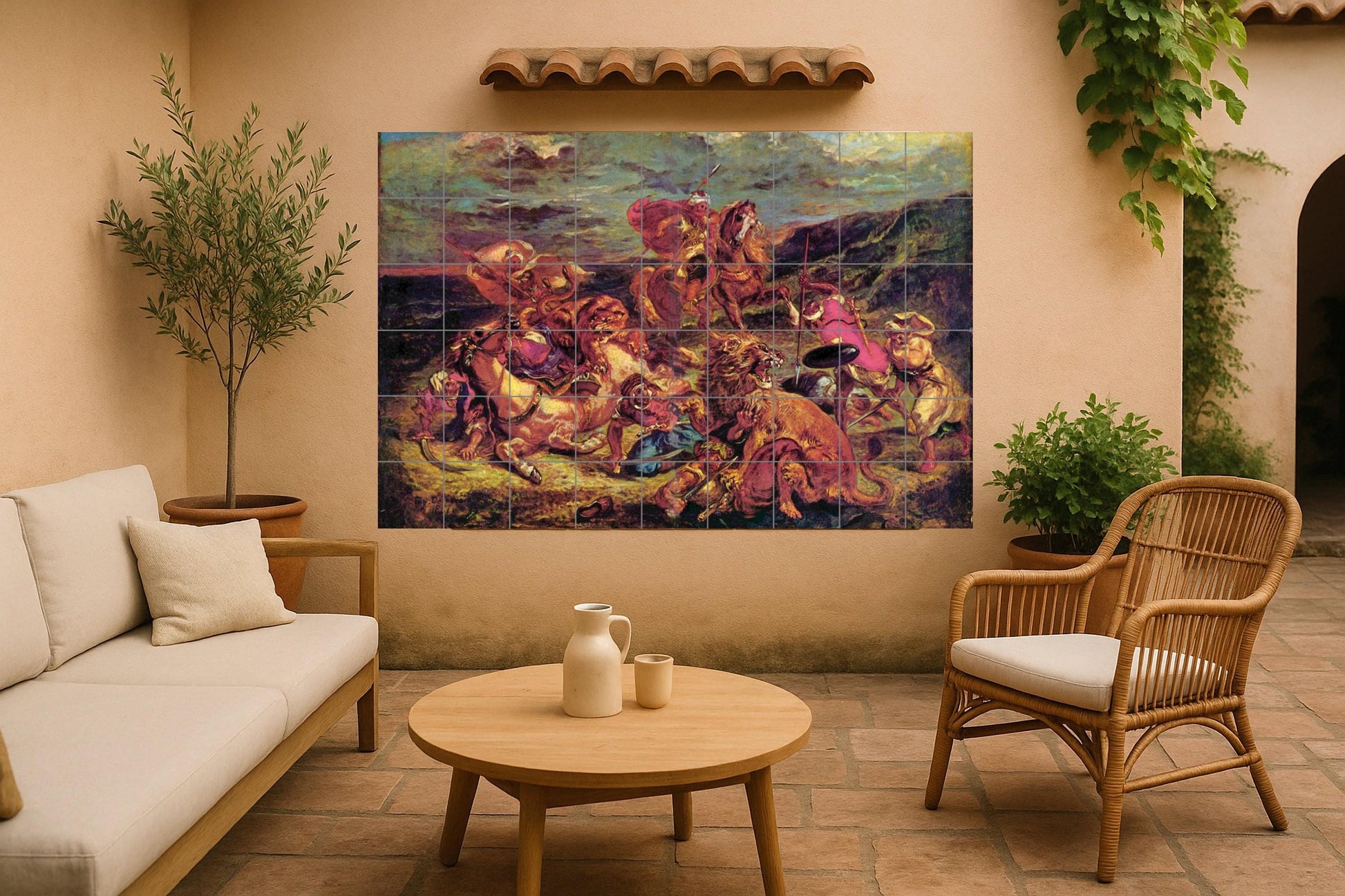 Delacroix — Folk-Art Décor · Ceramic Tile Mural