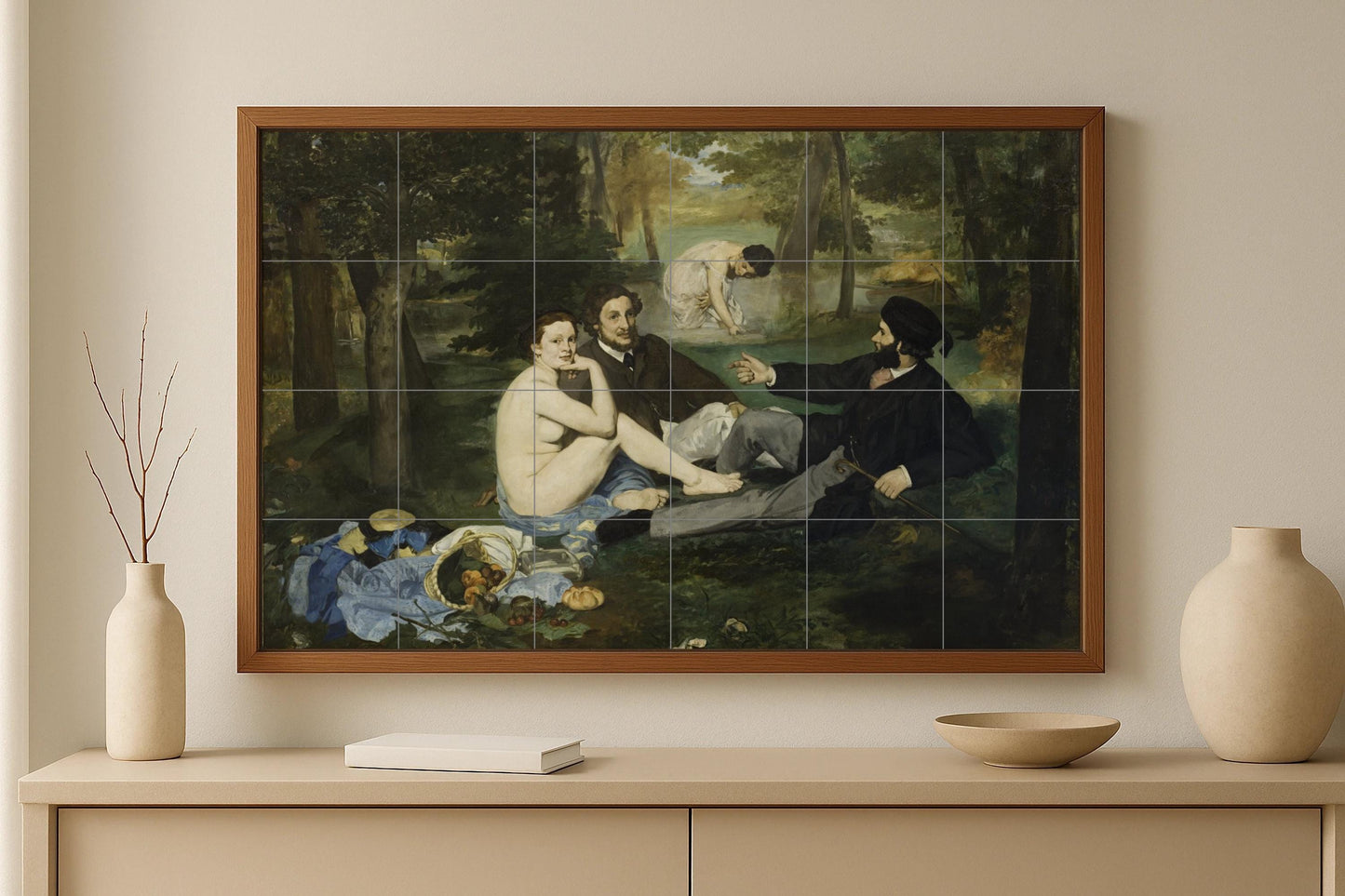 Le Dejeuner sur l’Herbe Manet — Volkskunst & Ornament, Wandkunst aus Keramikfliesen