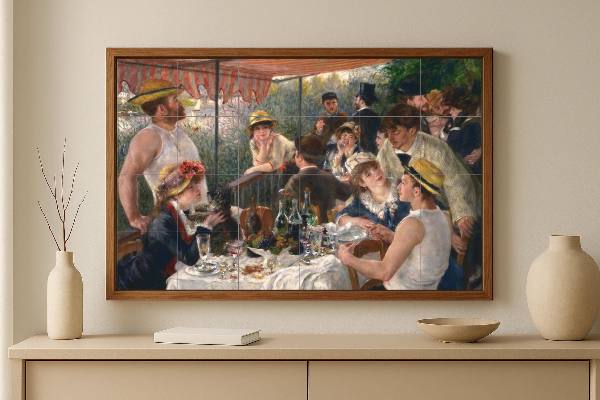Mural de azulejos de cerámica "El almuerzo de los remeros"