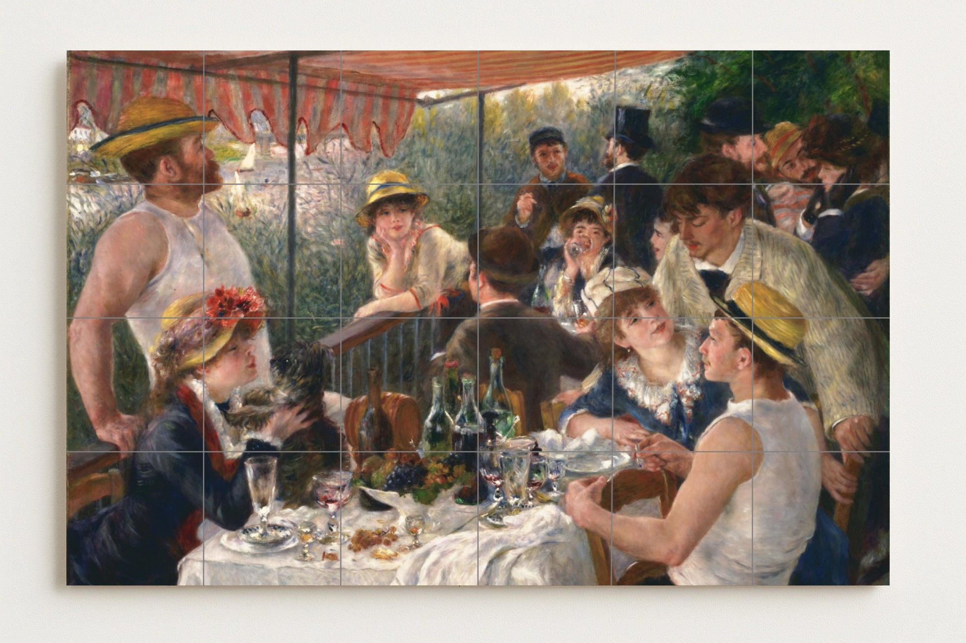 Mural de azulejos de cerámica "El almuerzo de los remeros"
