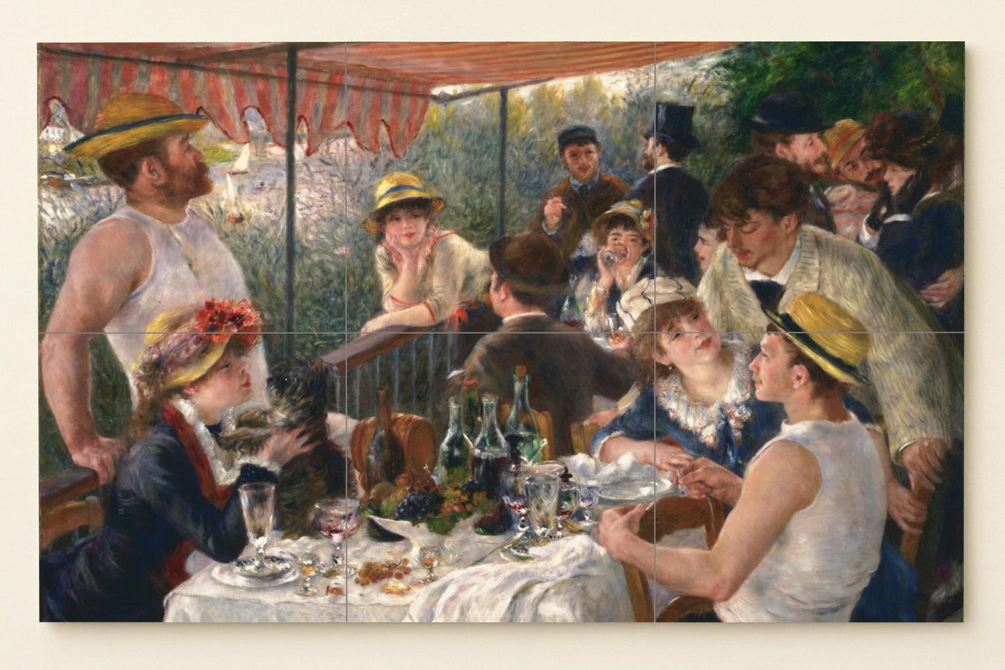 Mural de azulejos de cerámica "El almuerzo de los remeros"