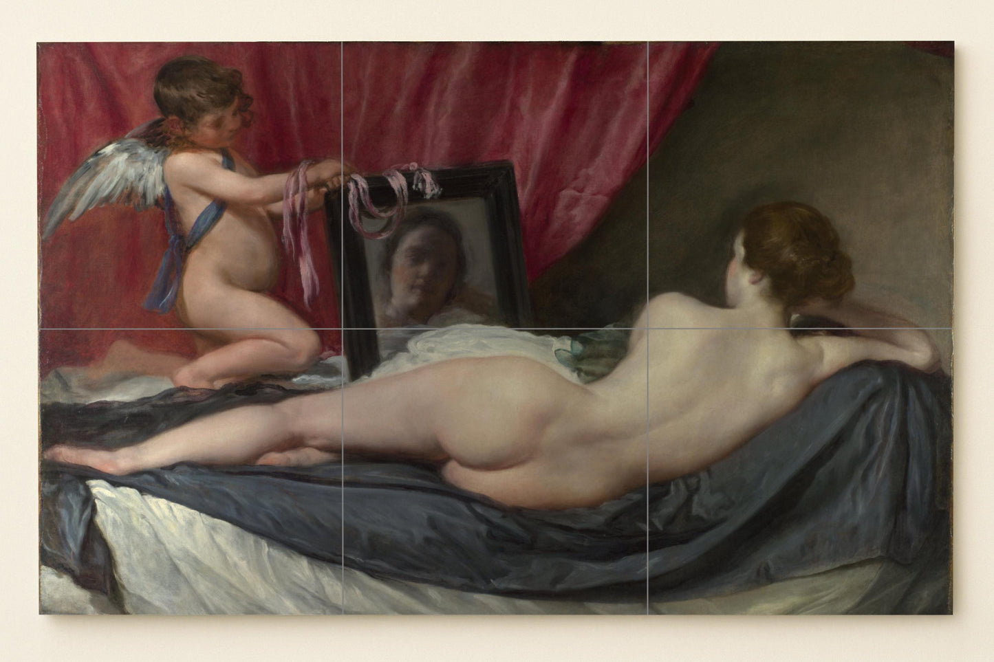 Mural de cerámica de Venus en su espejo