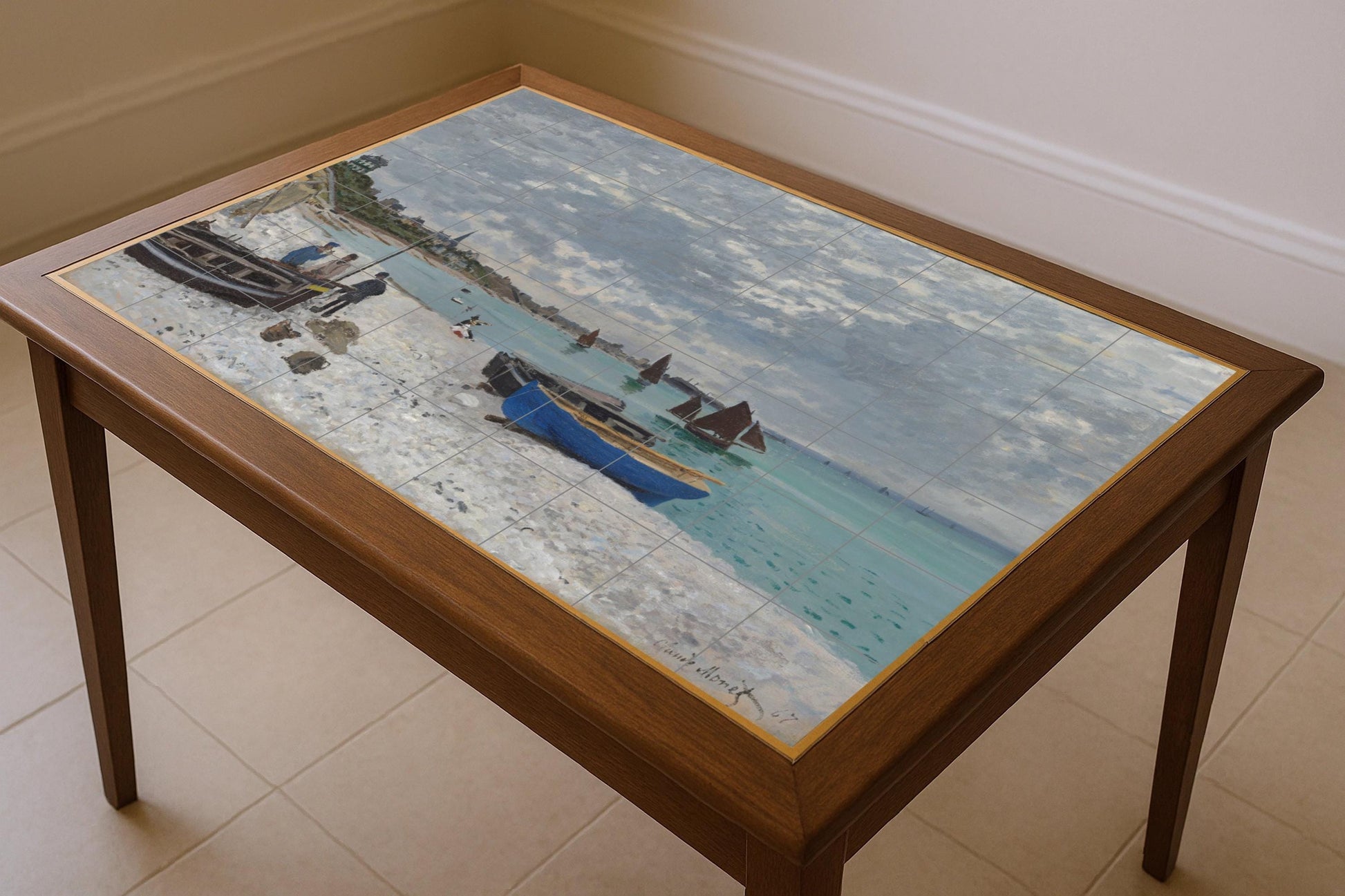 In the Beach of Sainte Adresse — Folk-Art Décor · Tile Wall Art