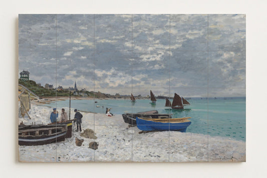 In the Beach of Sainte Adresse — Folk-Art Décor · Tile Wall Art