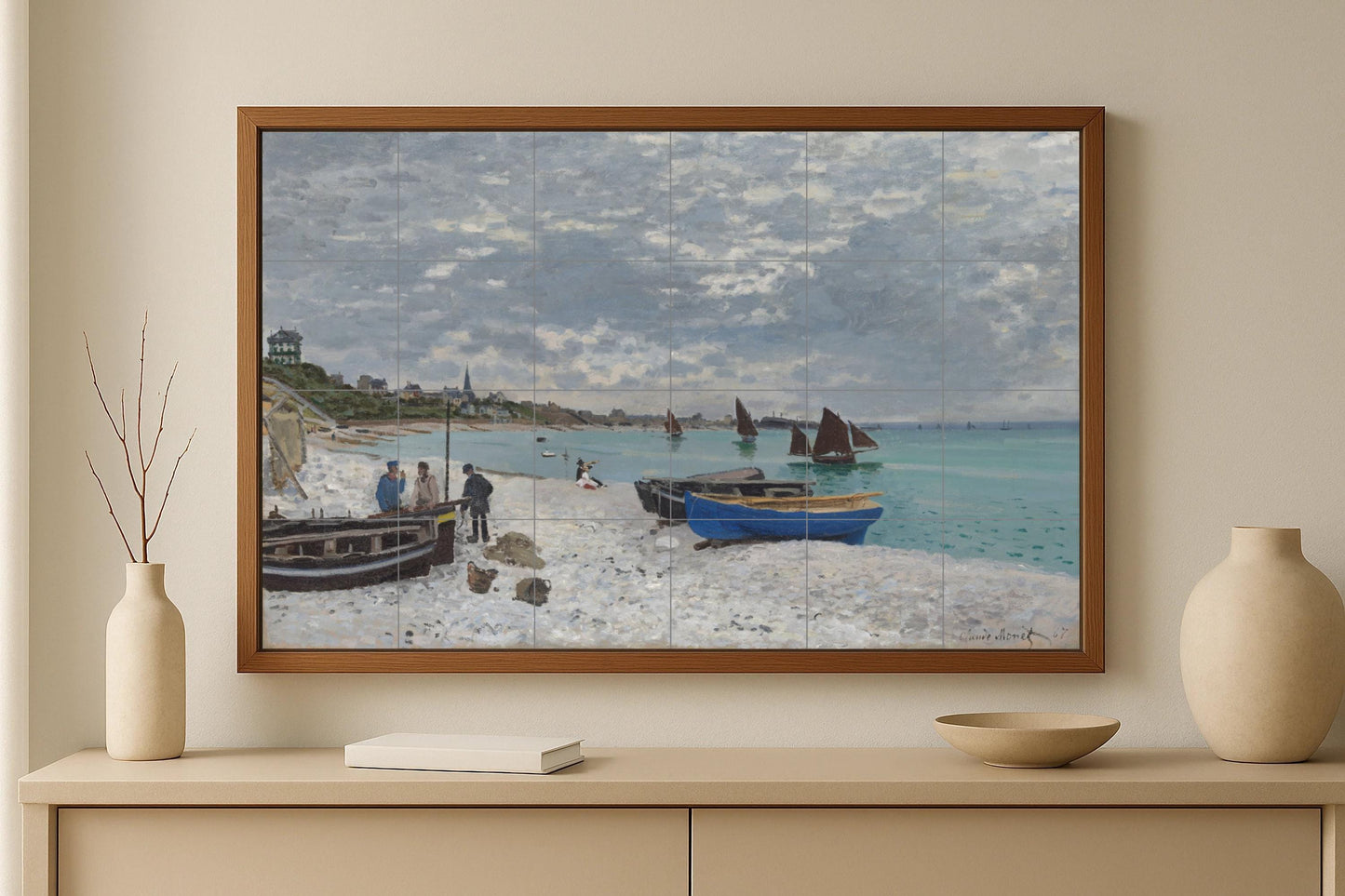 In the Beach of Sainte Adresse — Folk-Art Décor · Tile Wall Art