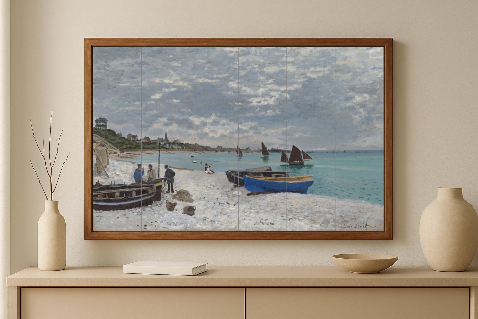 In the Beach of Sainte Adresse — Folk-Art Décor · Tile Wall Art
