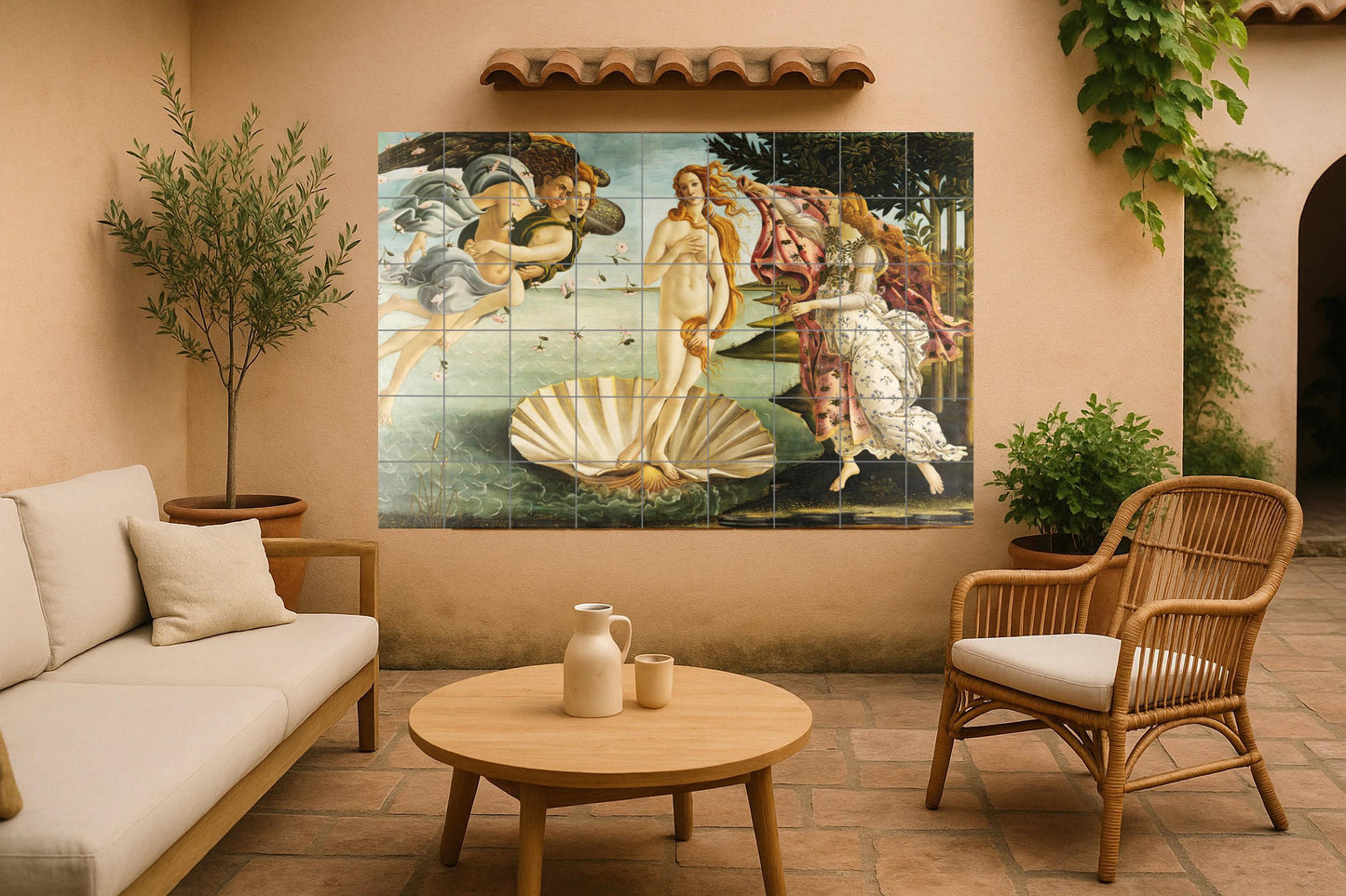 Fliesenbild "der nacimiento von Venus — Volkskunst-Dekor