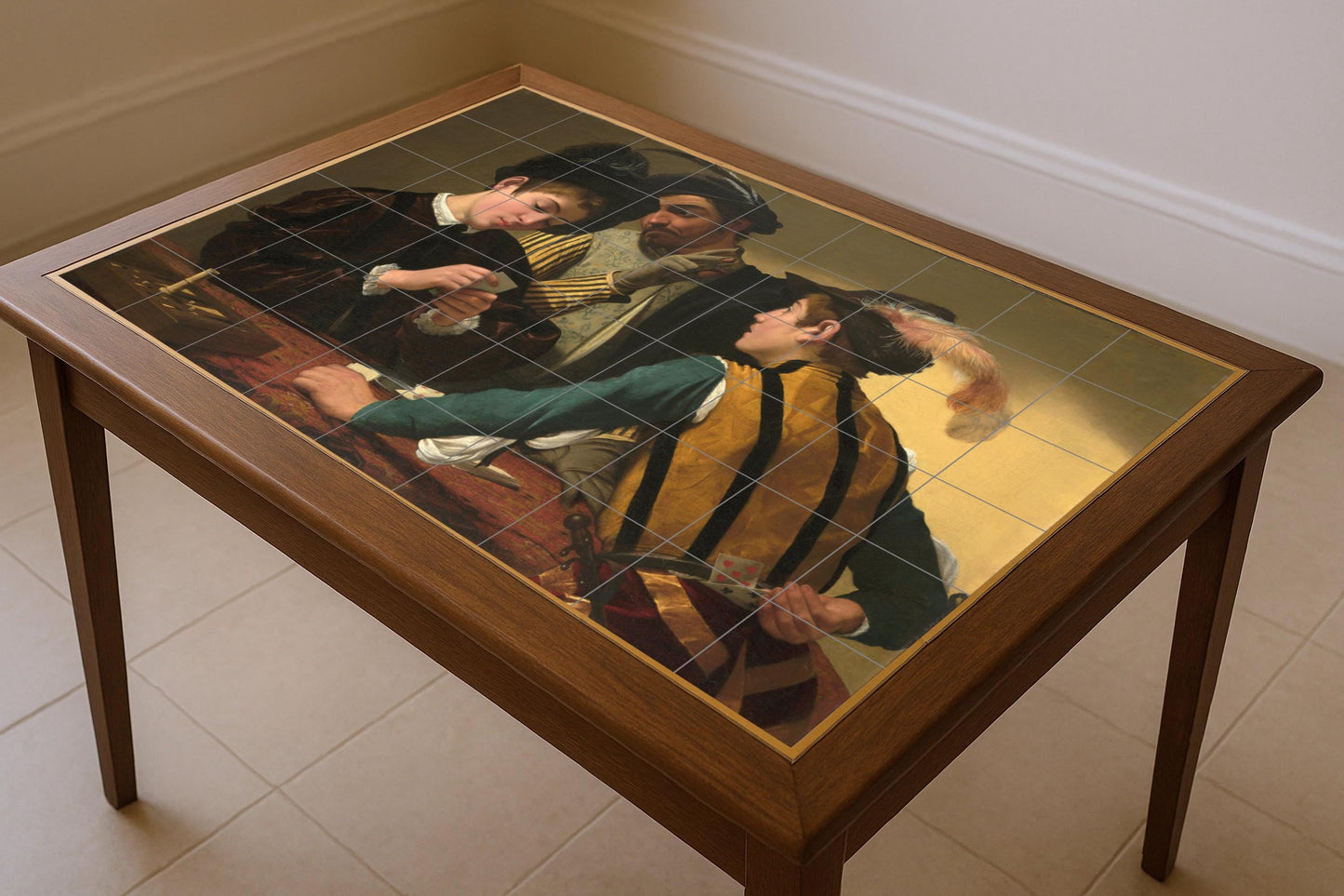 Fresque en Carrelage "Los jugadores de cartas — Décor d'Art Populaire