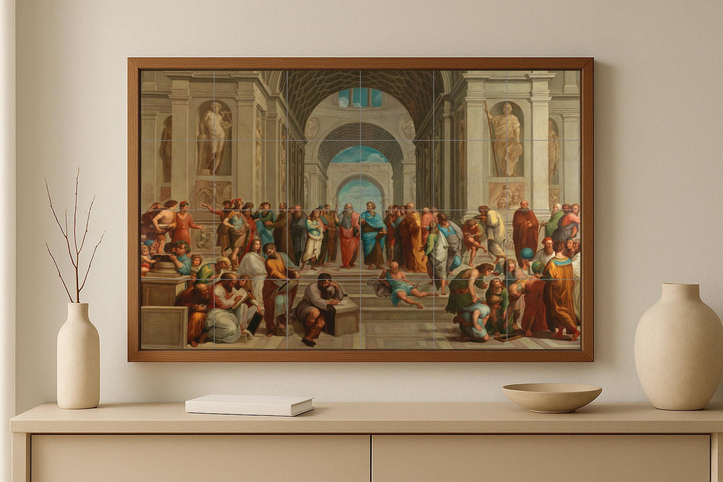 Fresque en Carrelage Escuela de Athènes — Art Populaire et Ornemental