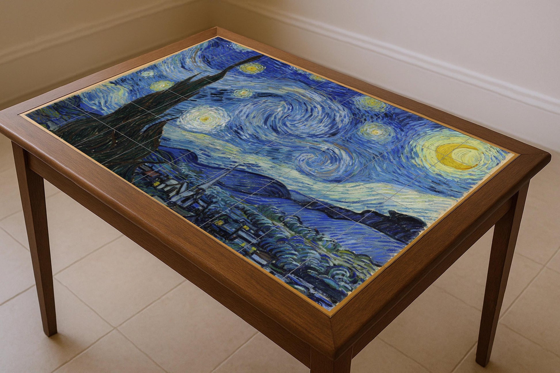 El mural de azulejos de cerámica de La noche estrellada
