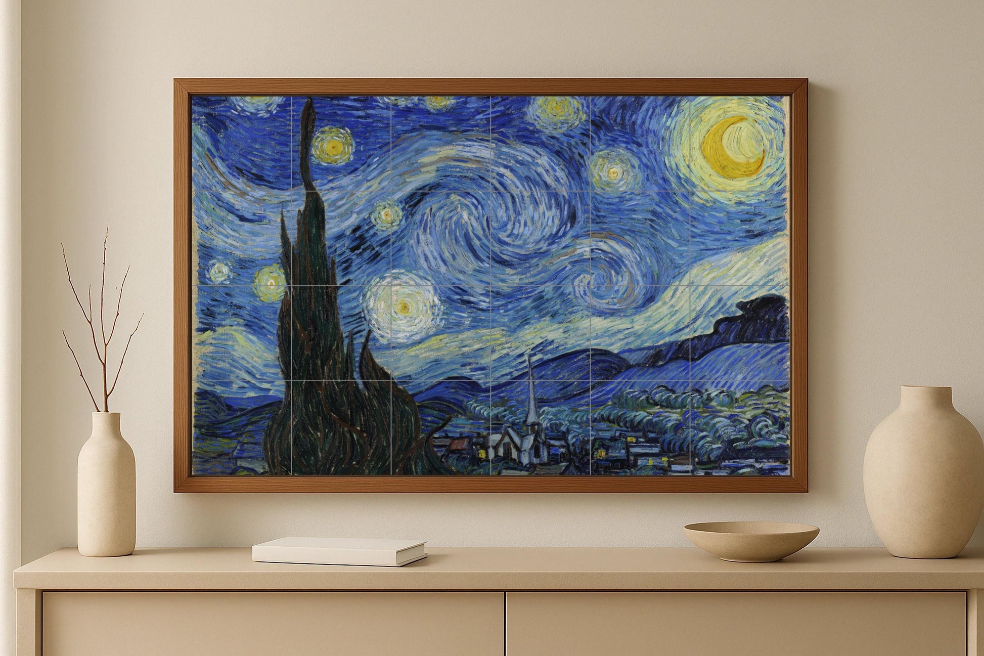 El mural de azulejos de cerámica de La noche estrellada