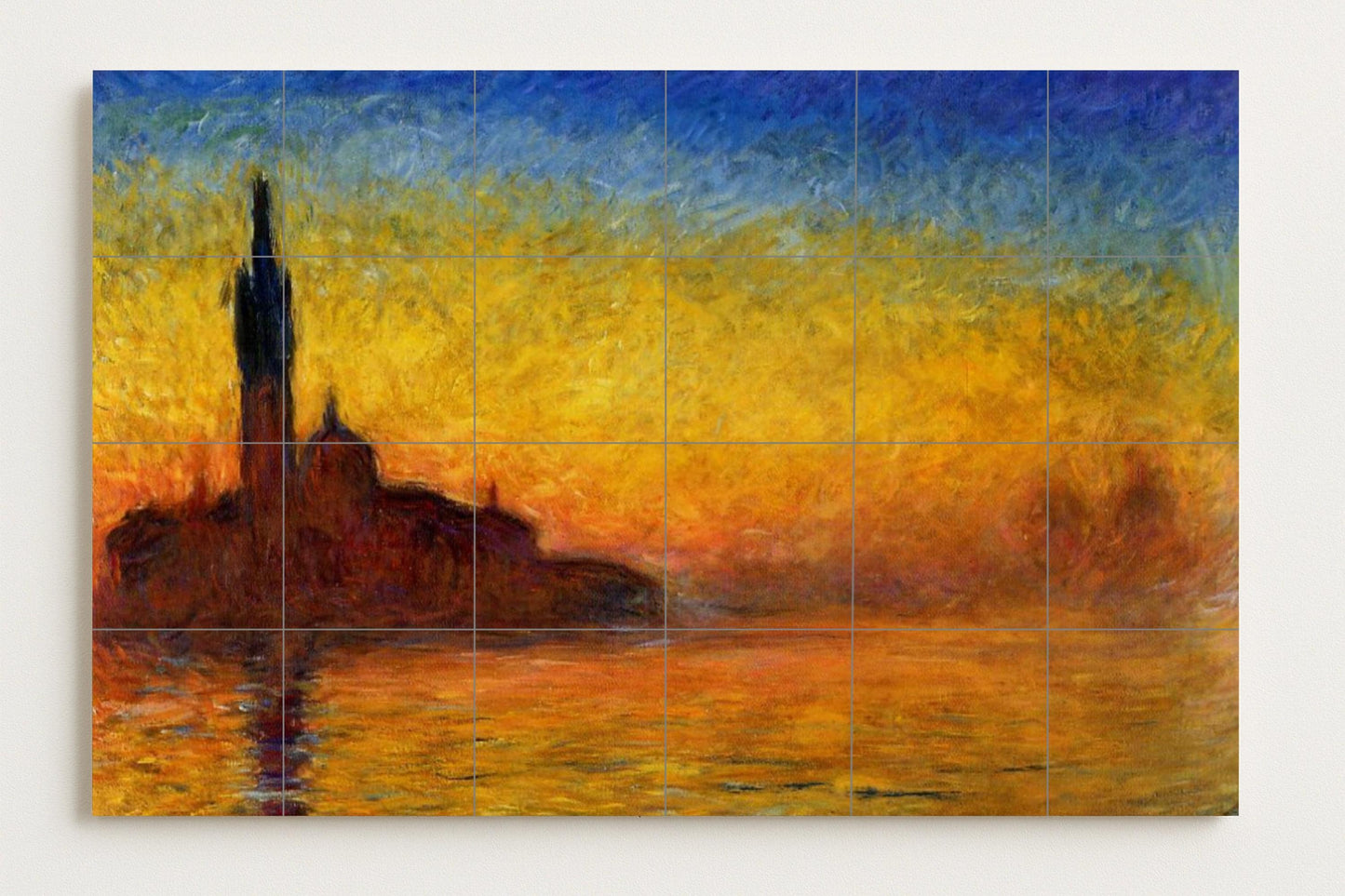 Ceramic Tile Mural: "Venice at the Sunset — Ornamental Wall Panel