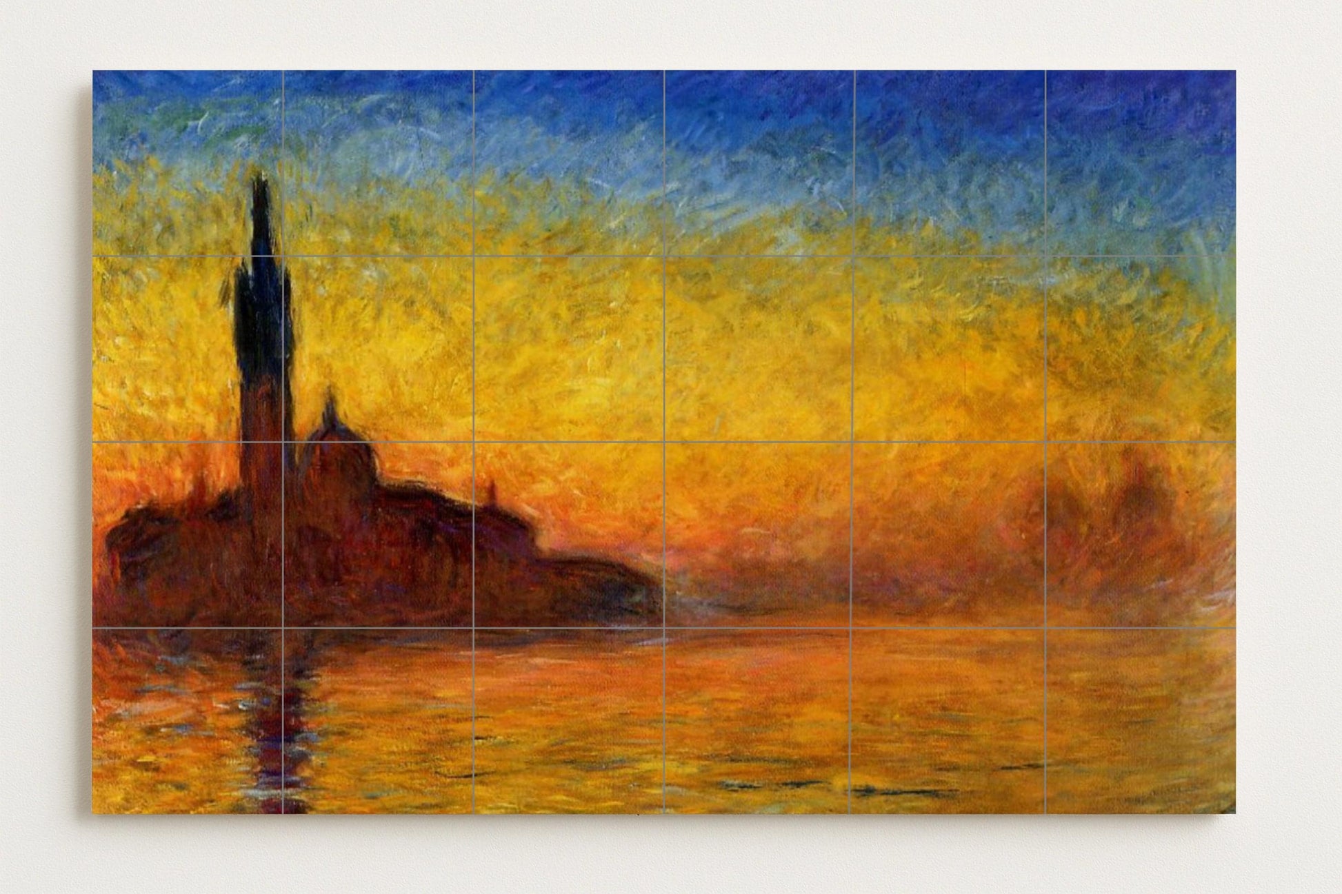 Ceramic Tile Mural: "Venice at the Sunset — Ornamental Wall Panel