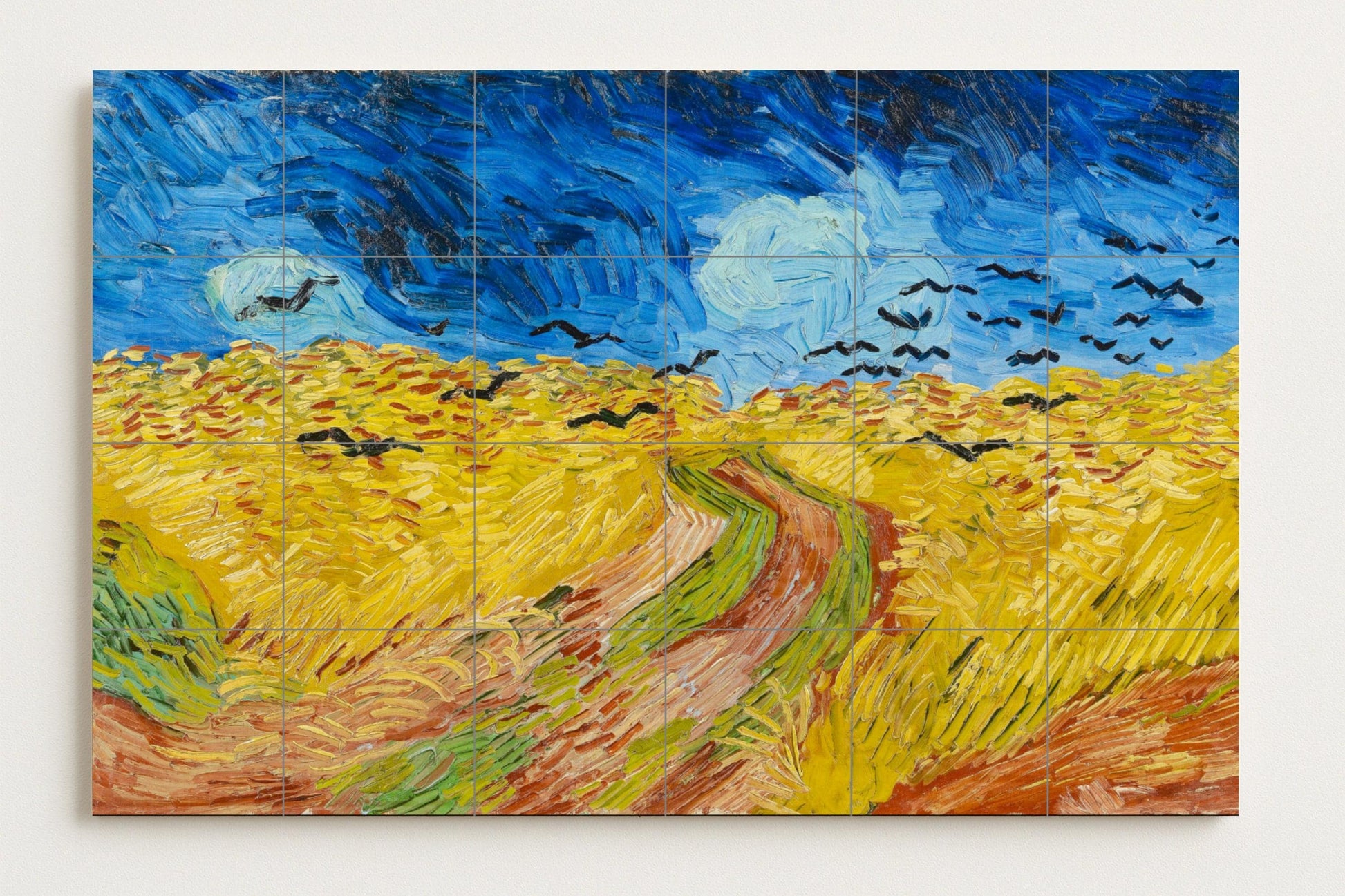 "Campagna di Grano con cuervos — Decoro d'Arte Popolare, Arte da Parete in Ceramica
