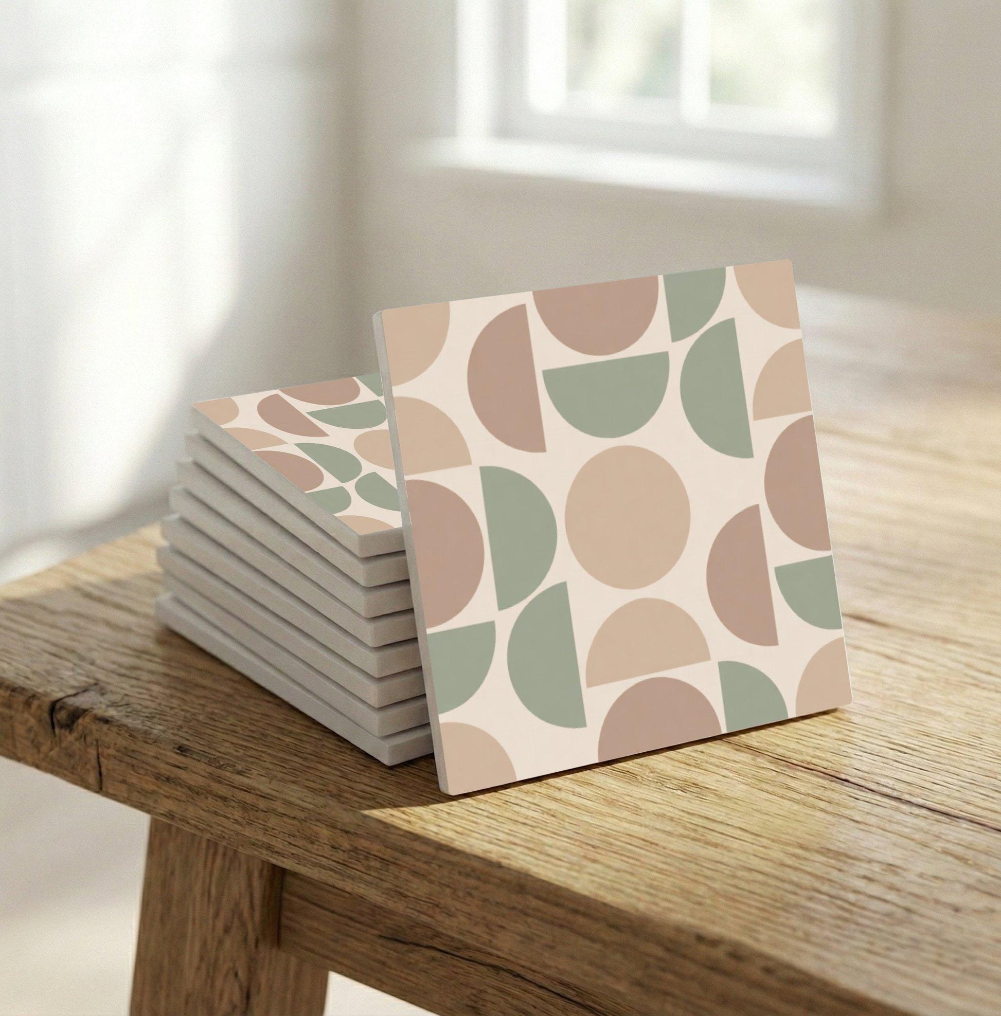Retro 70s geométrico — Contemporary Geometric Décor Ceramic Tile