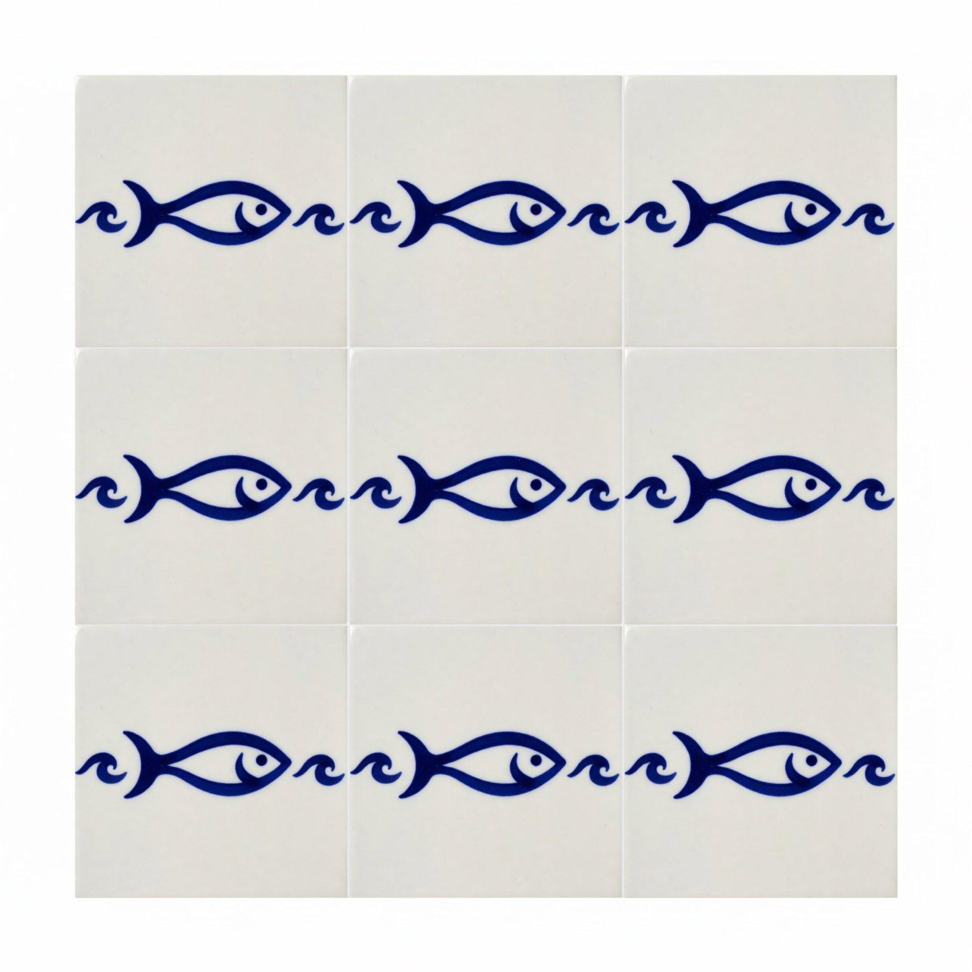 Ceramic Tile Galician Fish — Coastal Mediterranean Décor